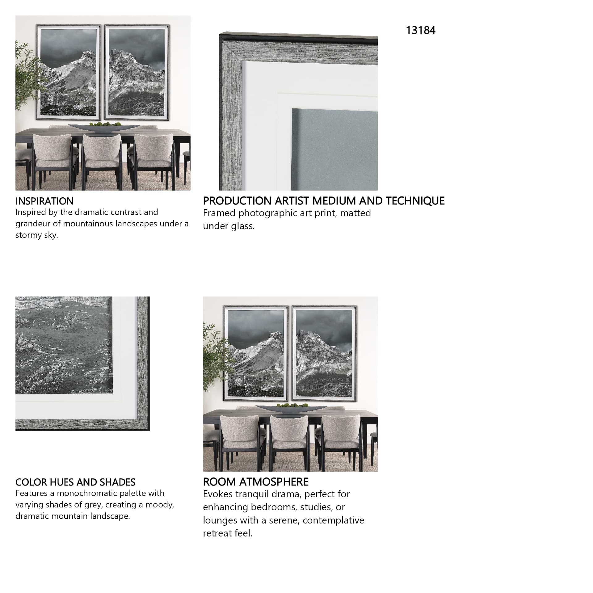 Europe Mountain 1 L by Chris Dunker a Framed Photo Art Print Matted under Glass — in a styled room