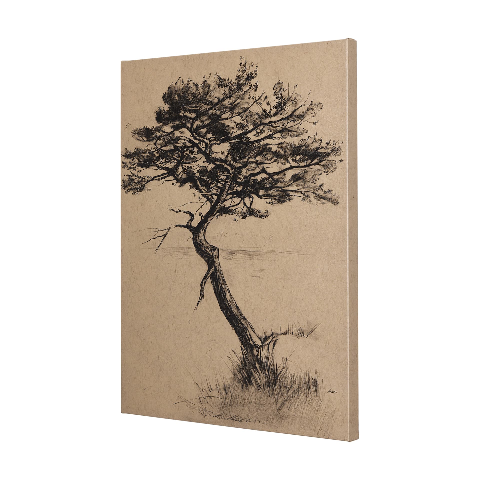 Tree Drawing III by Mercana Studio a Hand Embellished Textured Canvas — product photograph