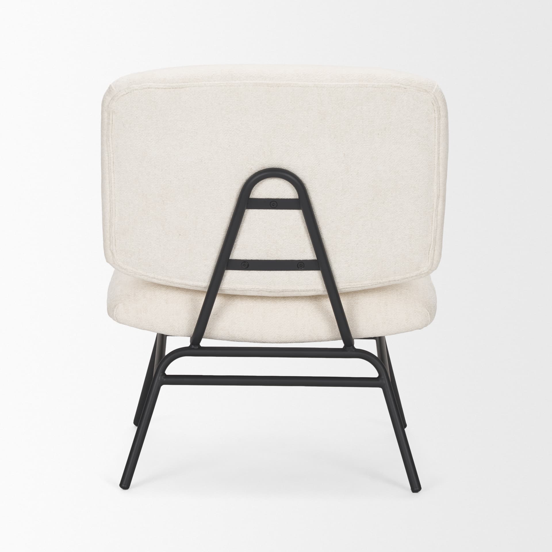 Nora Cream Fabric w/ Matte Black Metal Legs Accent Chair — product photograph