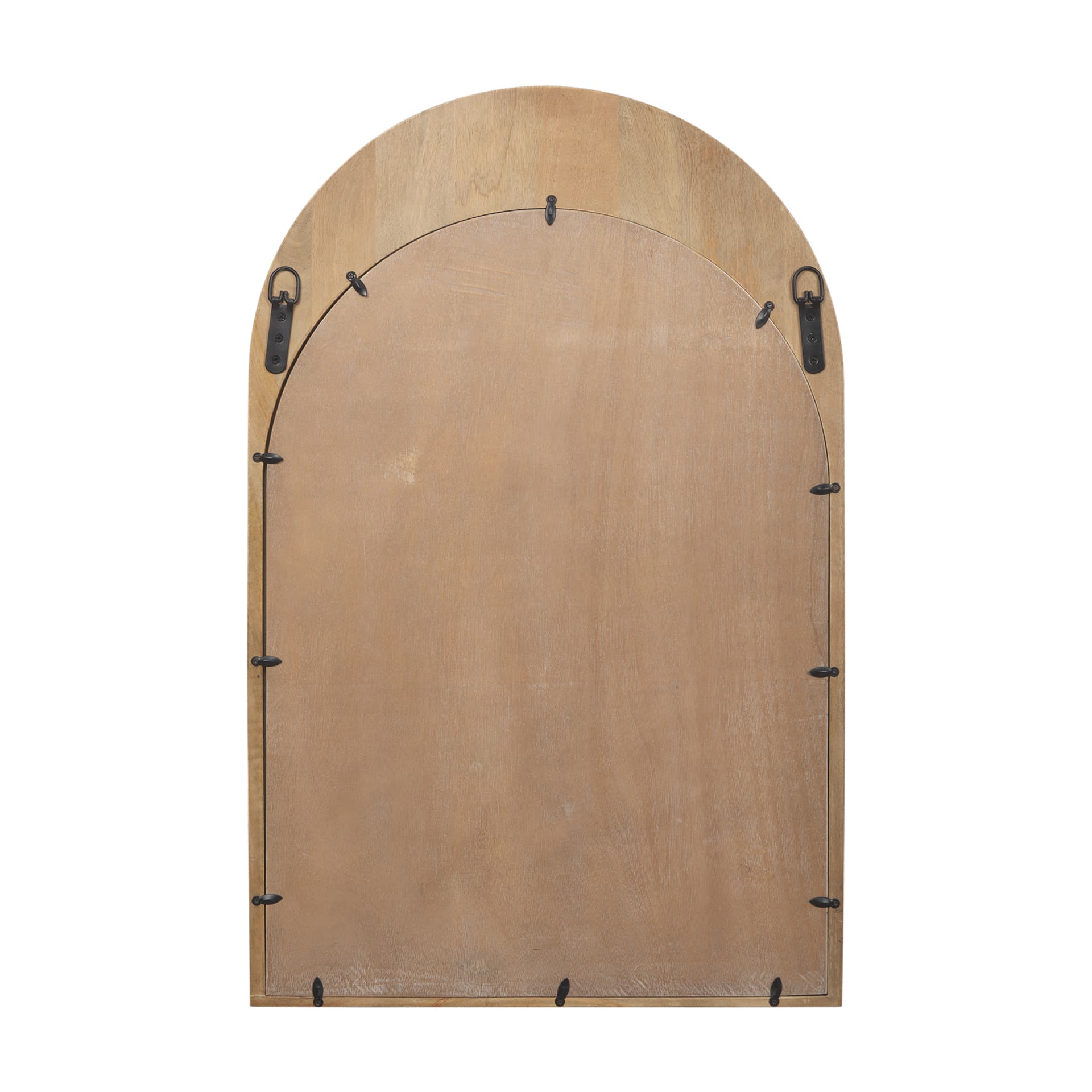 Celeste Light Brown Wood Arched Mirror — product photograph