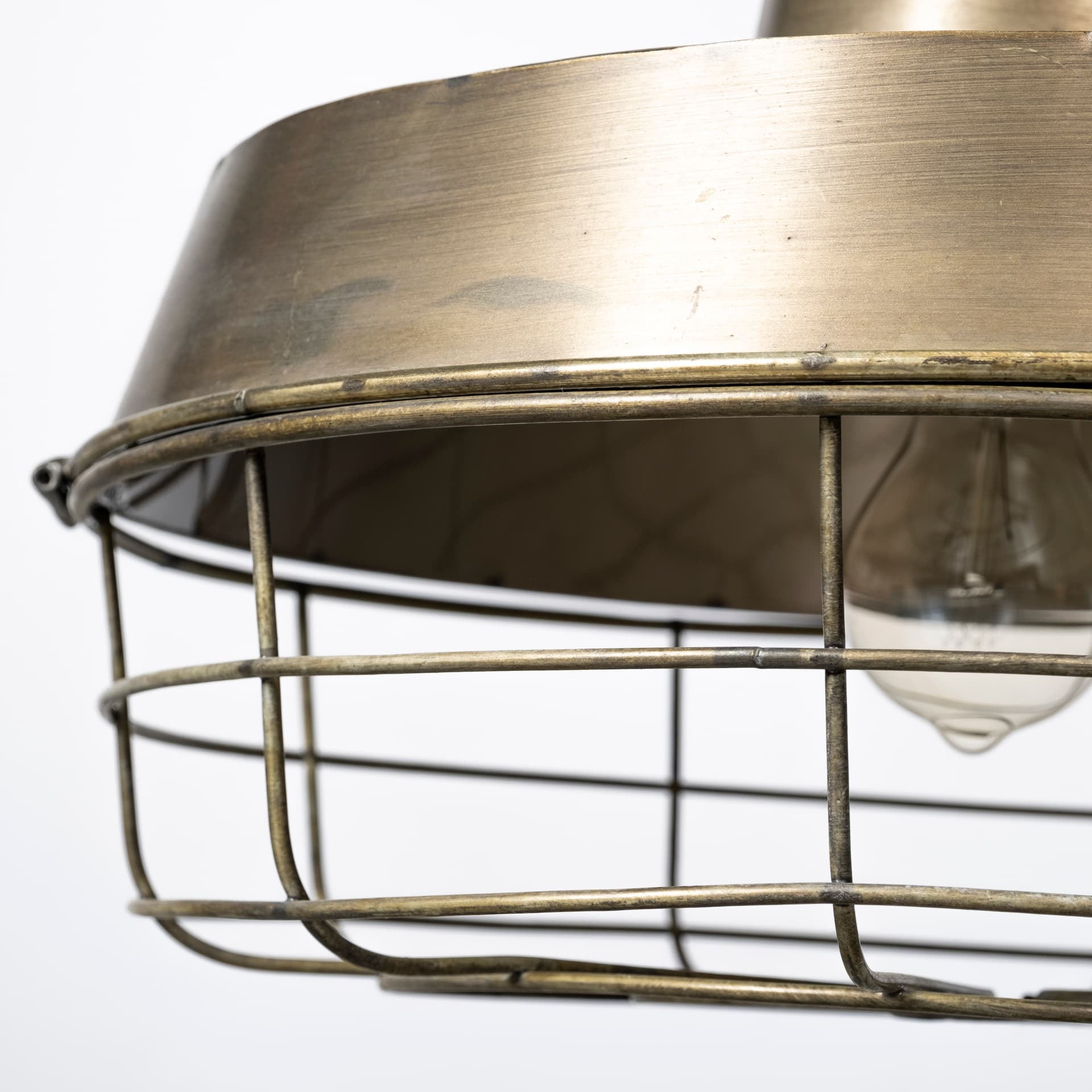 Tahla 14x 14.5 Gold Toned Metal Cage Pendant Light — product photograph