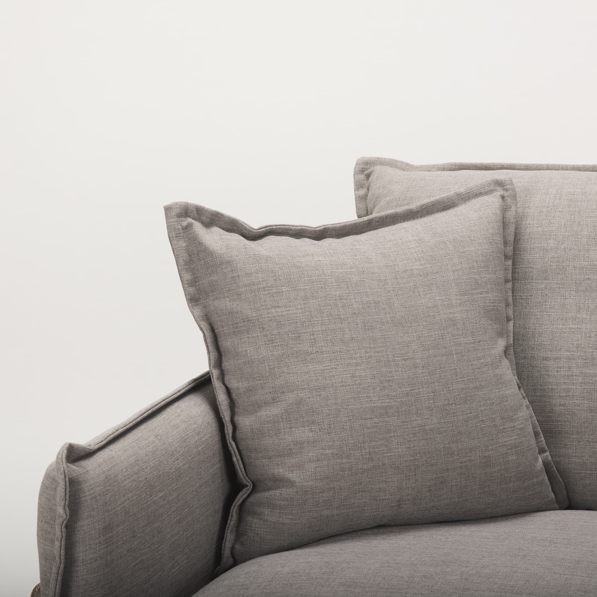 Roy II Flint Gray Upholstered and Brown Wood Frame Arm Chair — product photograph