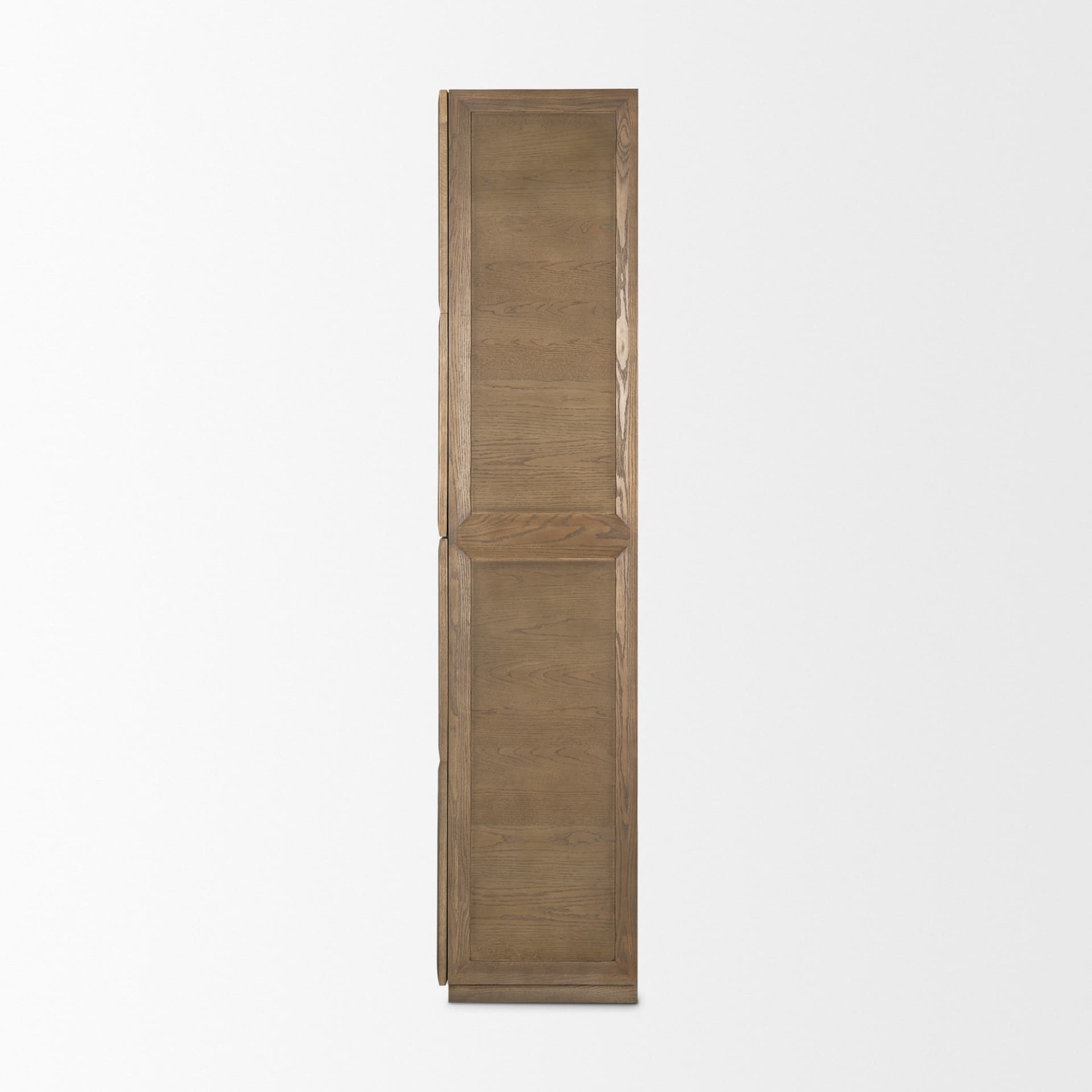 Sina Brown Oak Wood w/ Natural Rattan 2 Door Curio Cabinet — product photograph