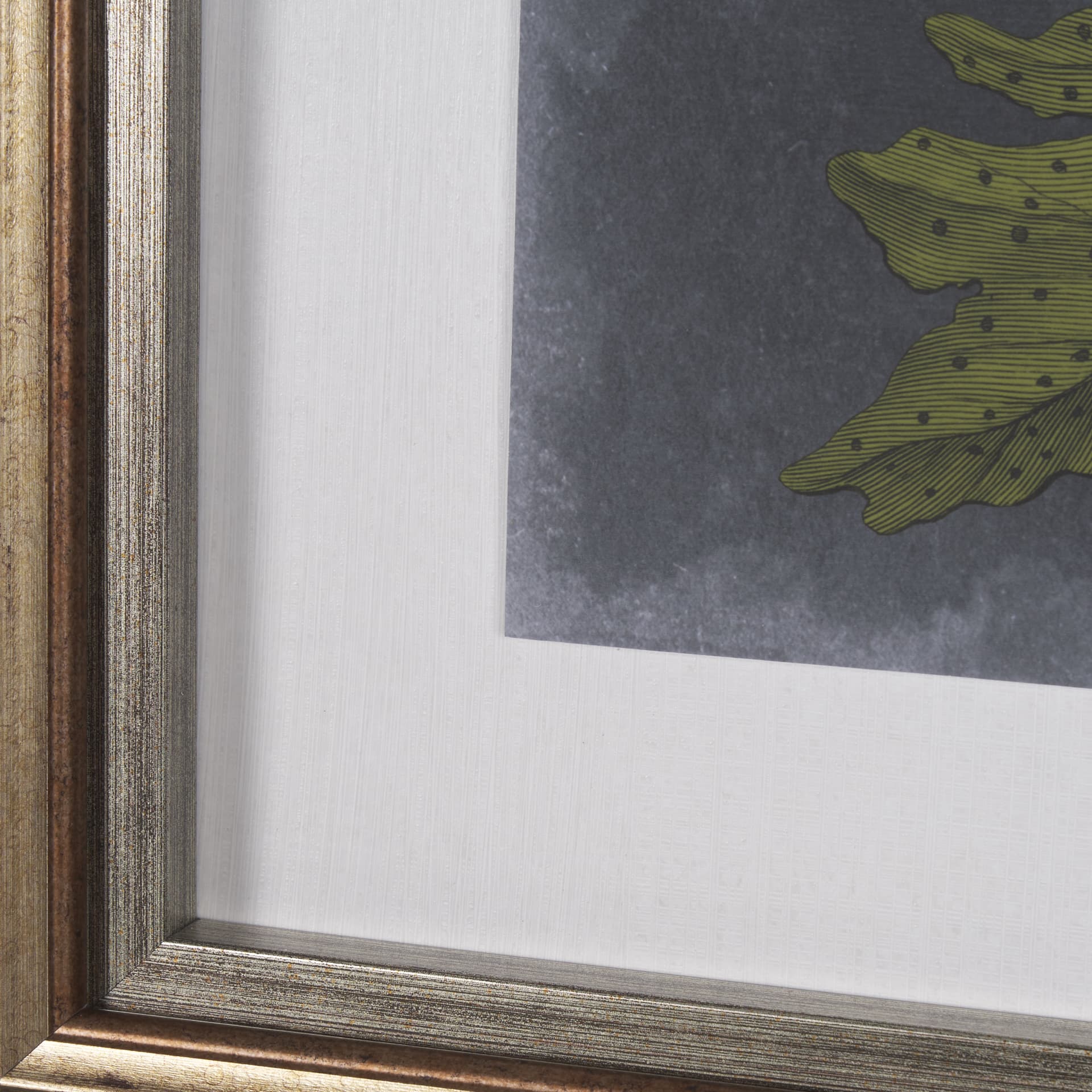 Foliage Dramatique IV by Vision Studio Hand Embellished Textured Framed Art Print Matted under Glass — product photograph