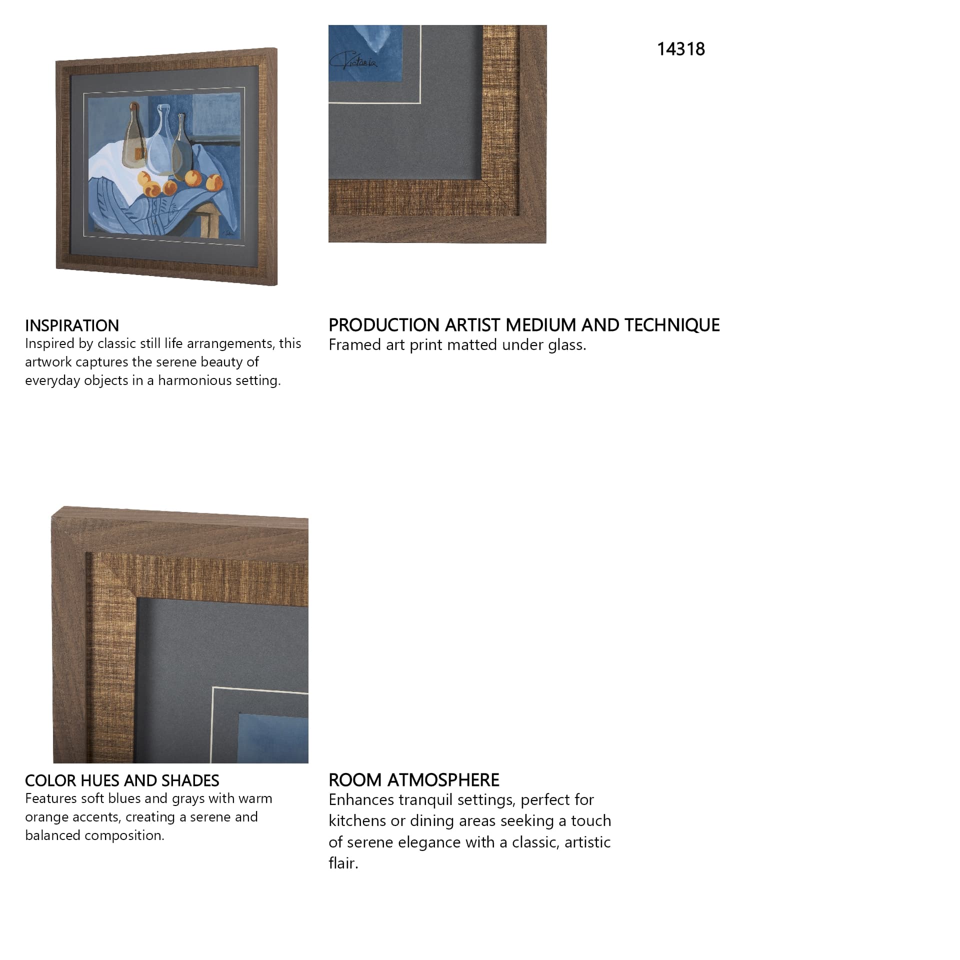 Still life I by Mercana Studio a Framed Art Print Matted under Glass — in a styled room