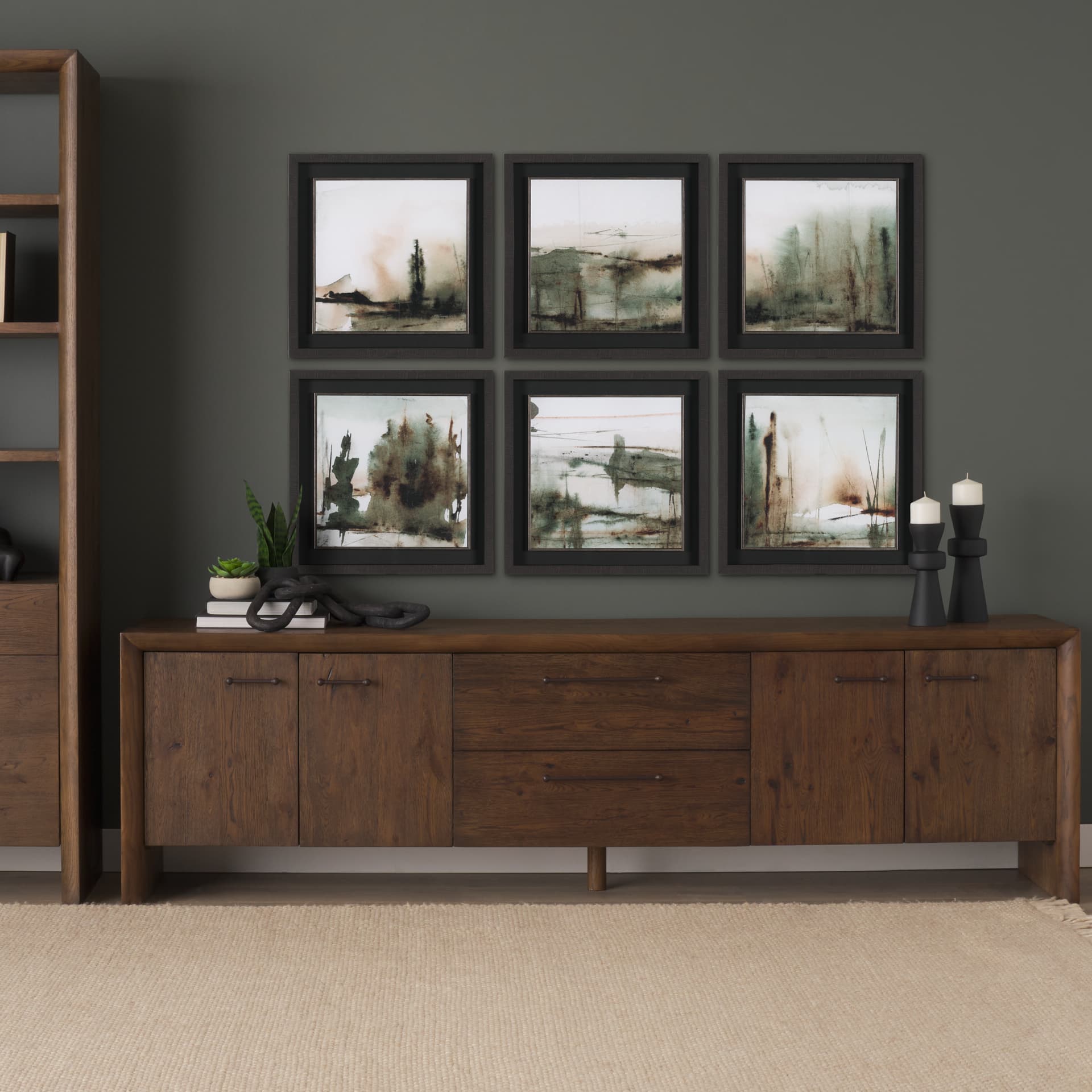 Watercolor Dreamscape VI by Mercana Studio a Hand Embellished Framed Watercolor Art Print under Glas — in a styled room