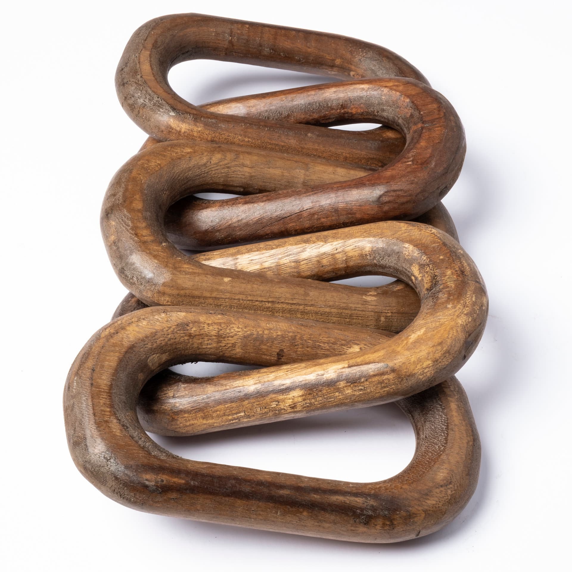 Alix 29L x 5W Brown Wooden Hand-Made 5 Link Chain — product photograph