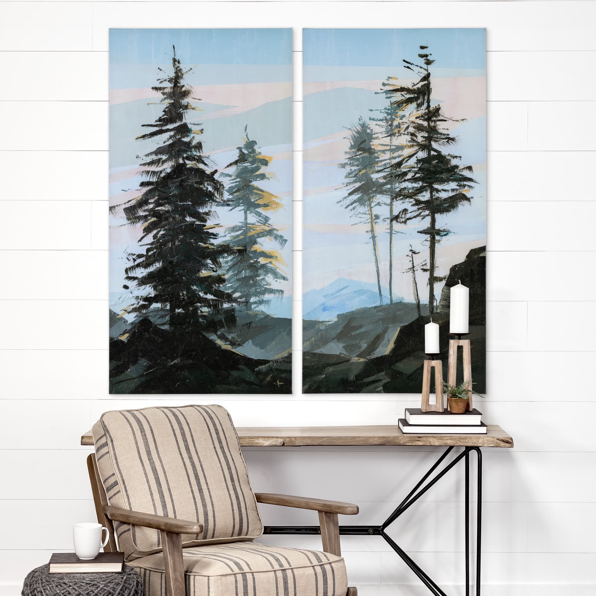 Guardian I by Jonathan Klassen a Hand Embellished Textured Canvas — in a styled room