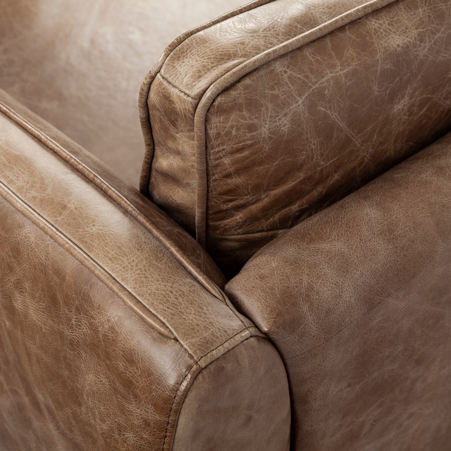 Cobain I 84" Brown Leather Two Seater Sofa — product photograph