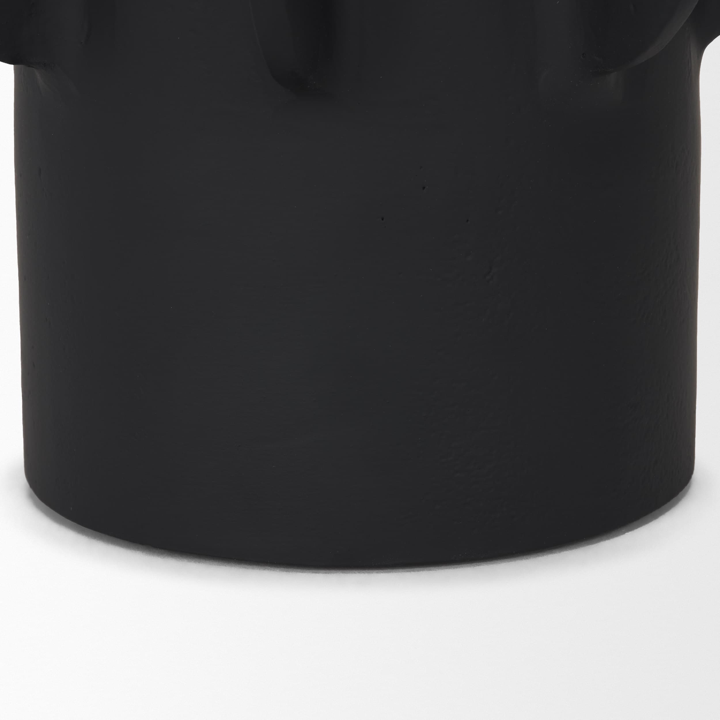 Deacon Small Matte Black Metal Canister with Sculptural Handles — product photograph
