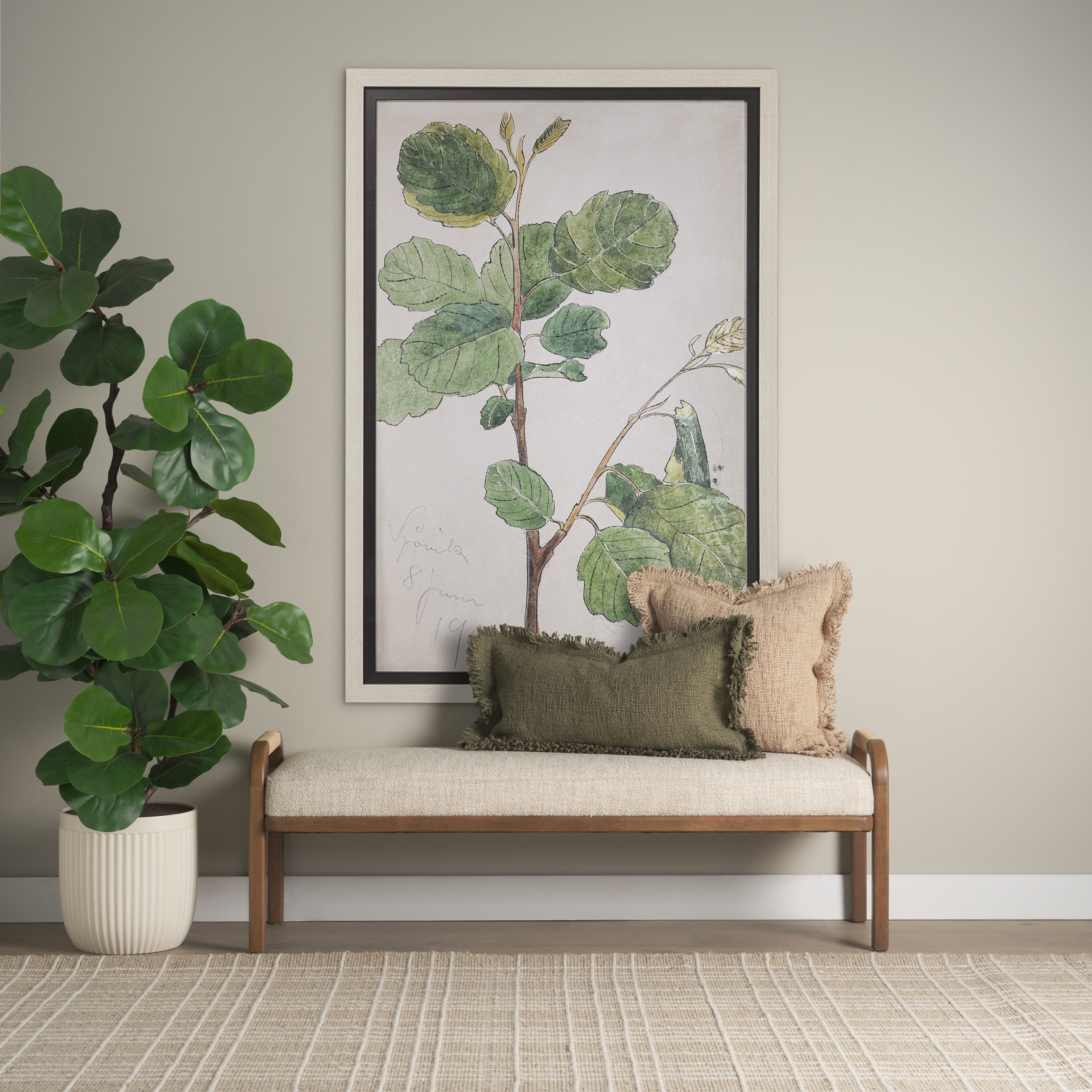 Bald Akvarellmalning by John Bauer a Hand Embellished Textured Framed Art Print Matted under Glass — product photograph