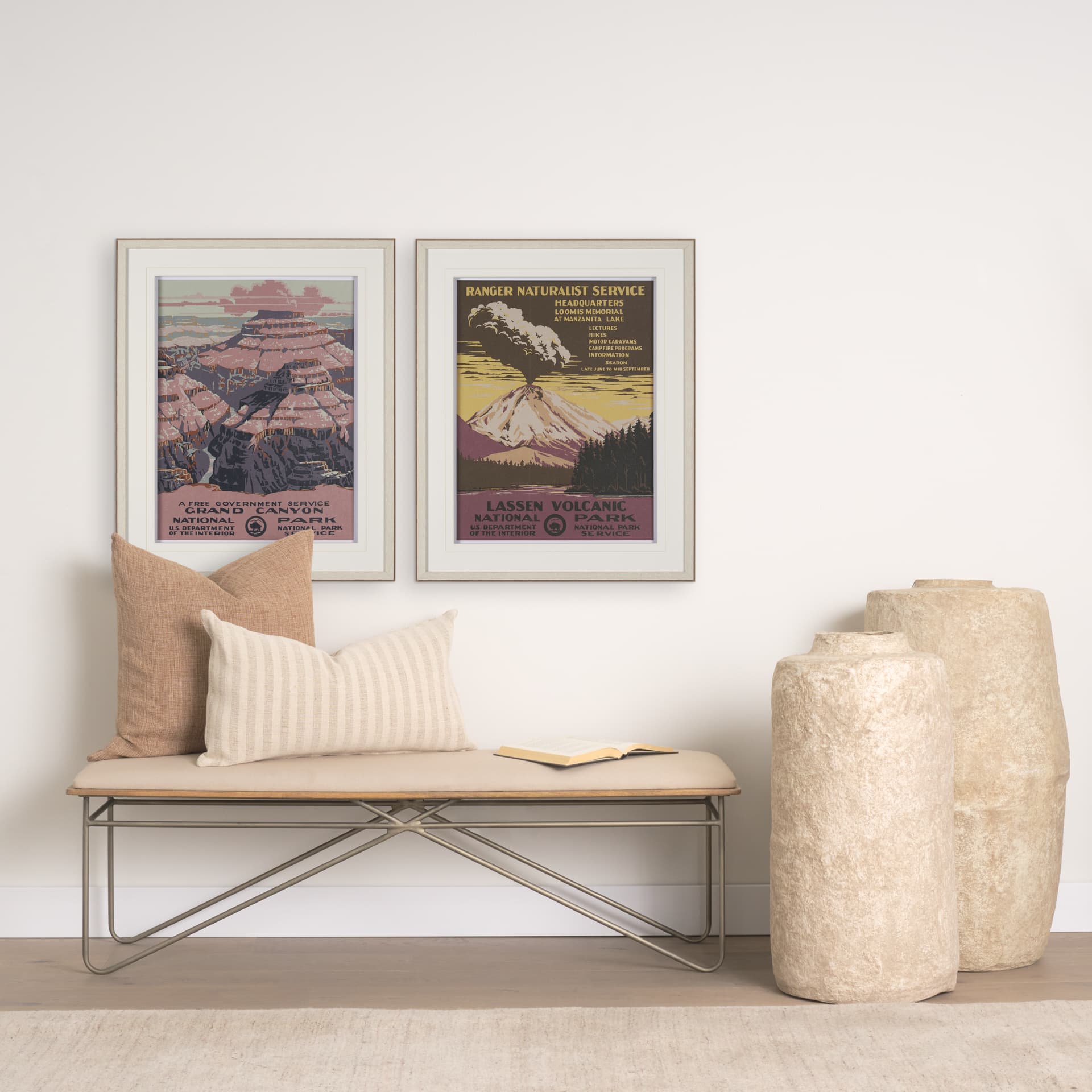 Lassen Volcanic National Park by The Vinatage Collection a Framed Art Print Matted under Glass — in a styled room