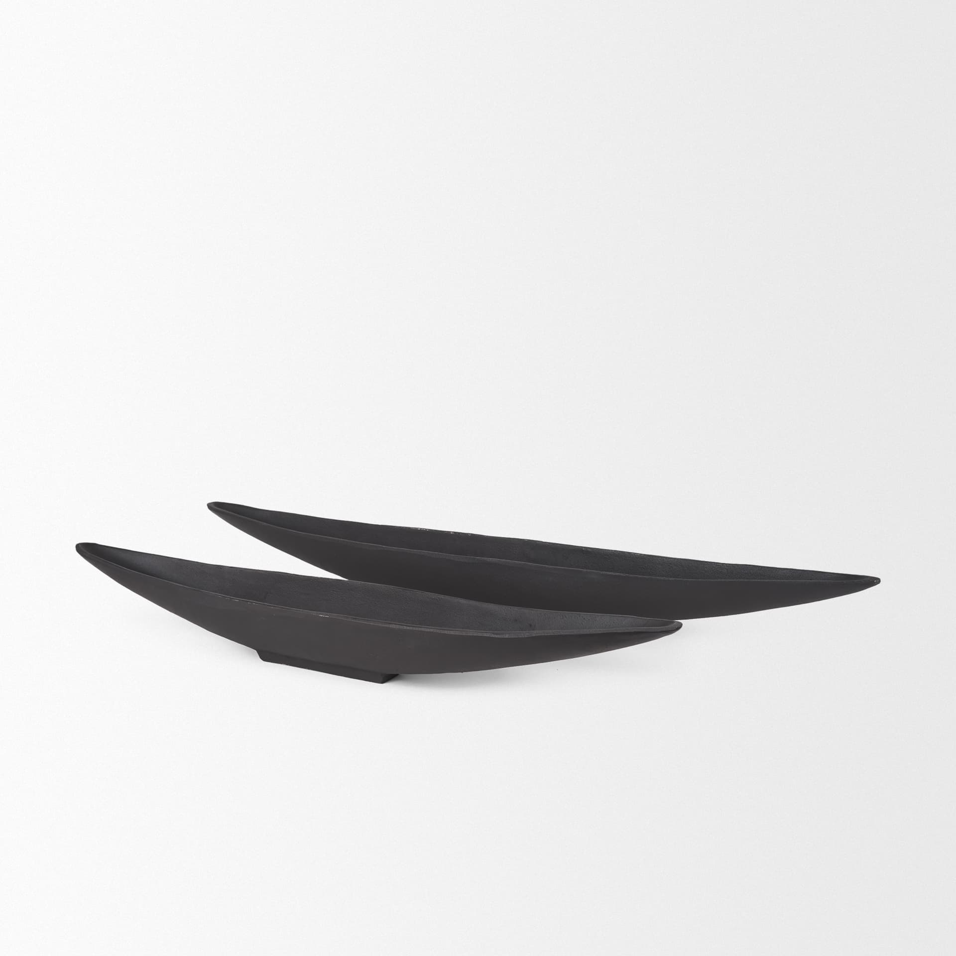 Piero Large Matte Black Metal Decorative Bowl — product photograph