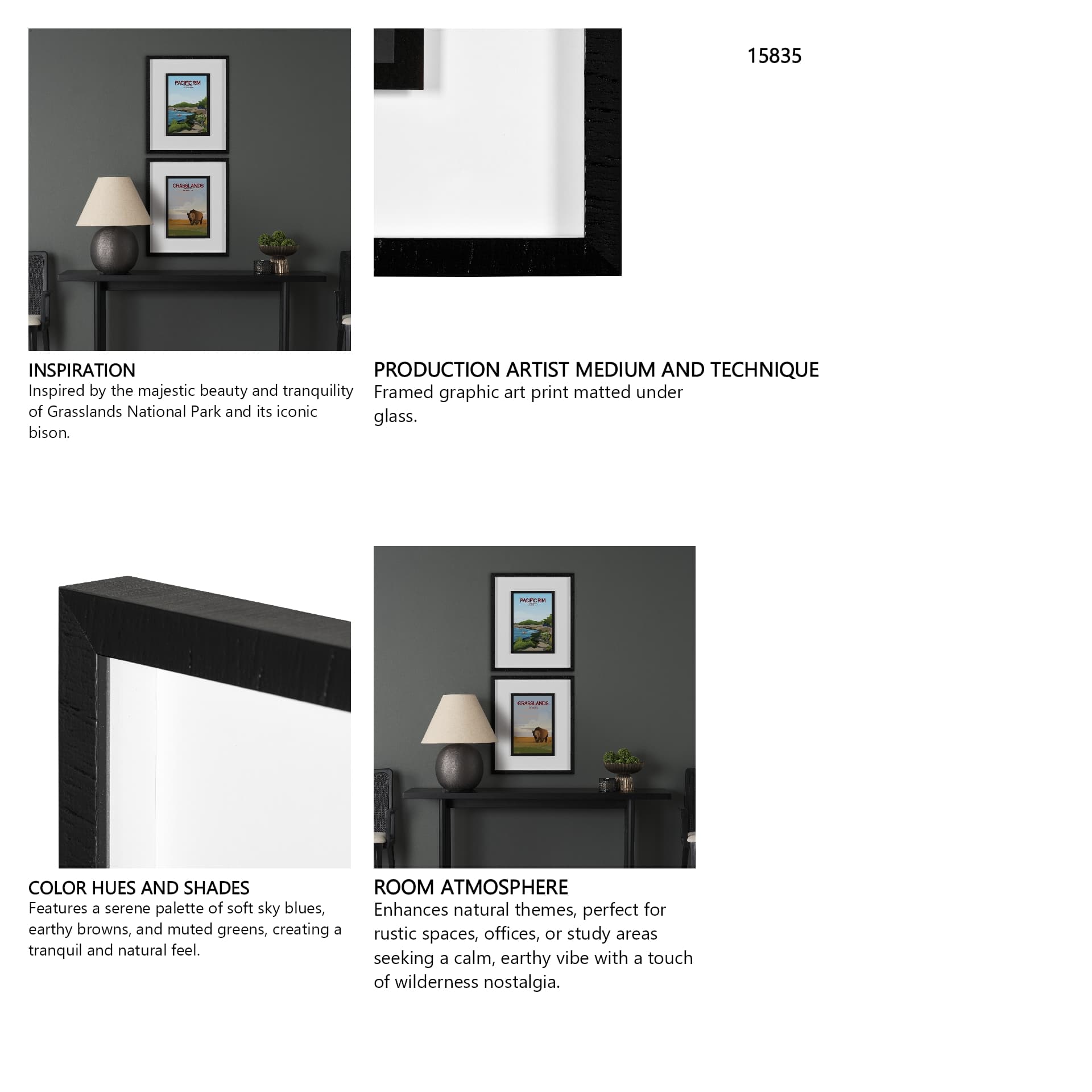Grasslands GO (M) by Mercana Studio a Framed Art Print Matted under Glass — in a styled room