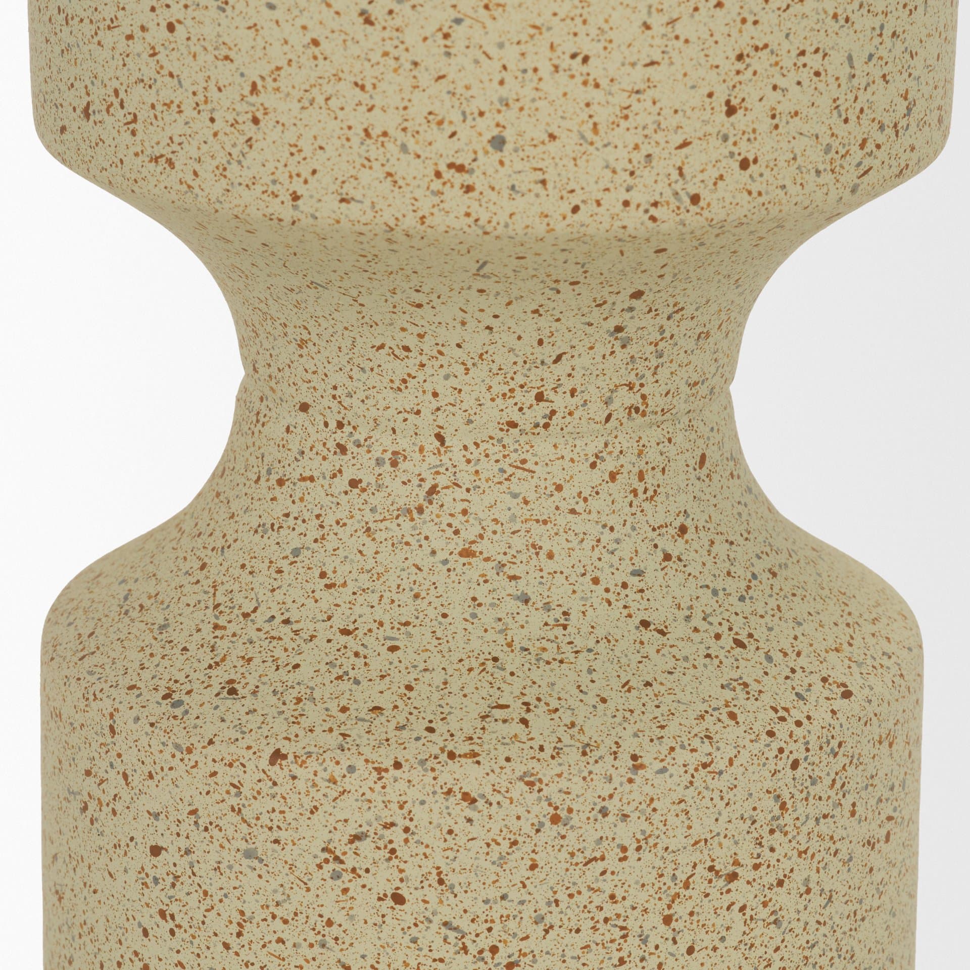 Akira Large Textured Beige Metal Pillar Candle Holder — product photograph