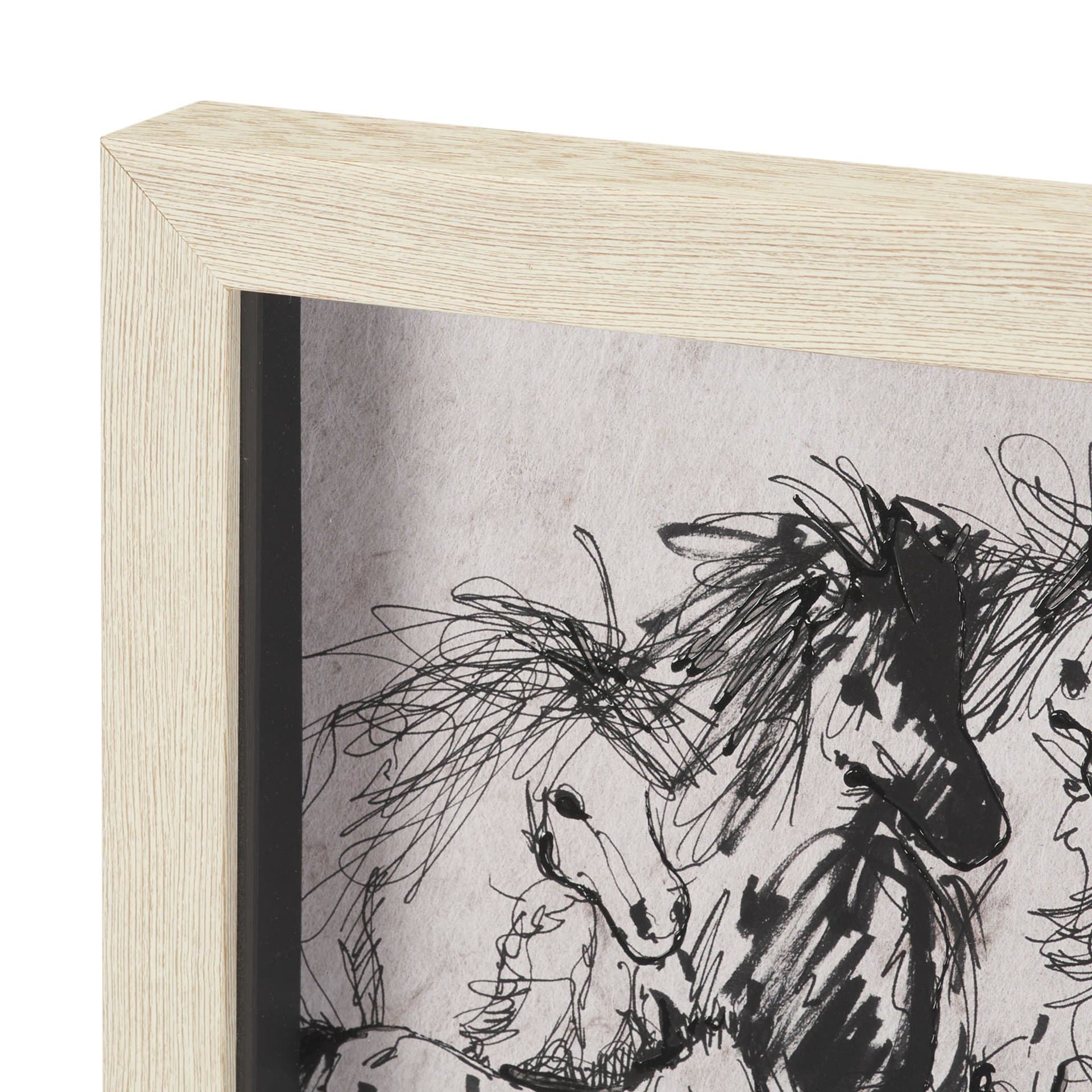 Pony Sketches II by Mercana Studio Hand-Embellished Framed Artwork Matted under Glass — product photograph