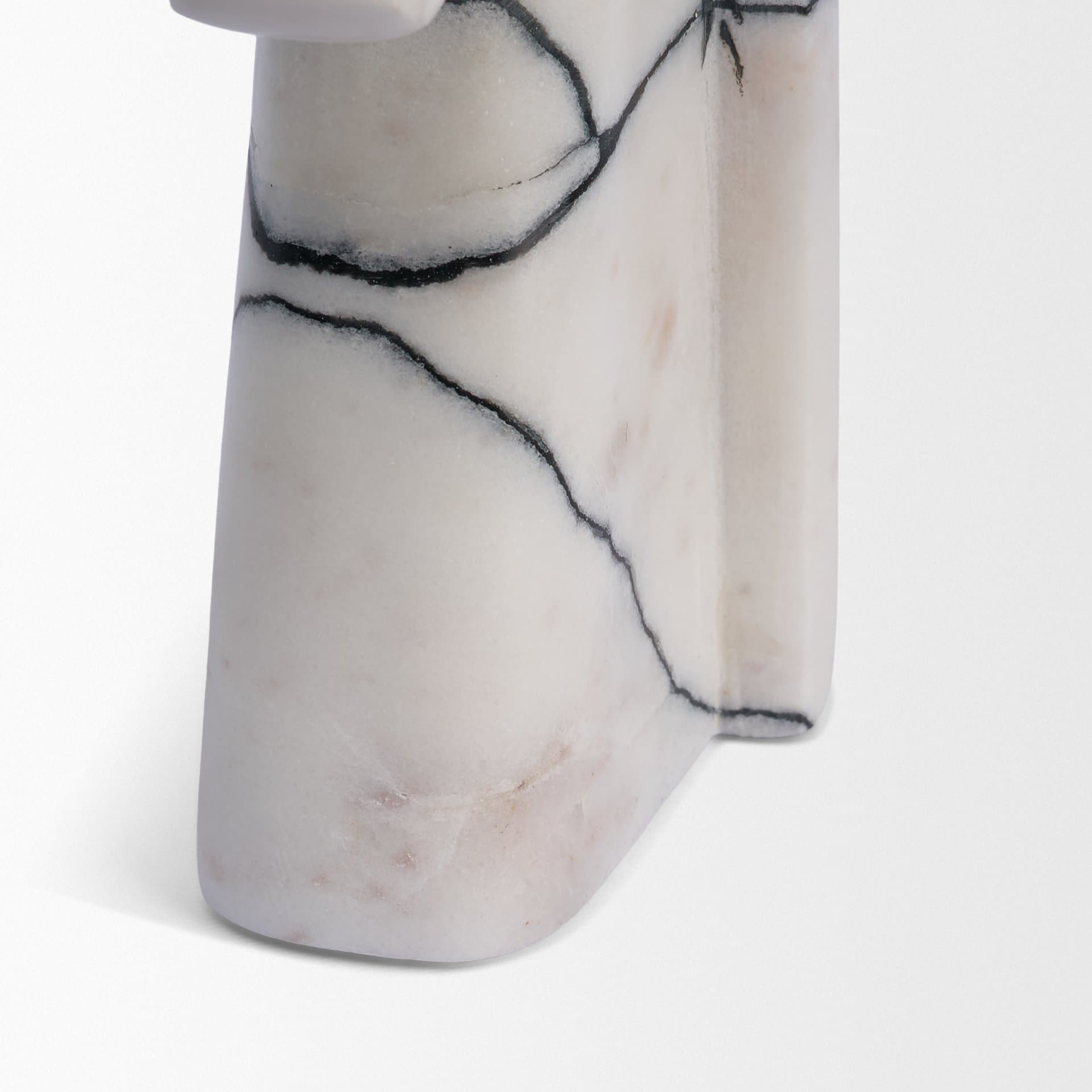 Cavalli Black and White Marble Horse Bookends — product photograph