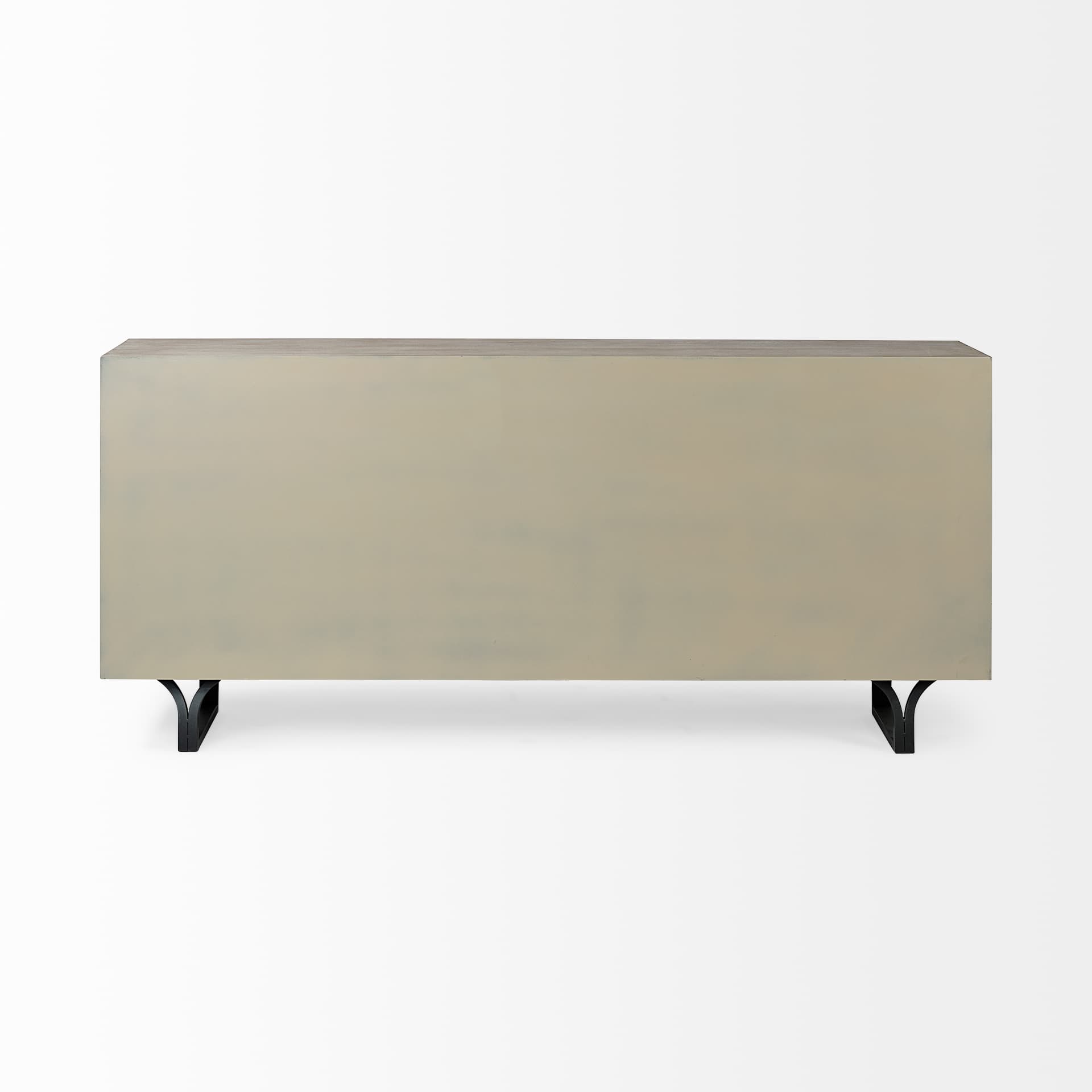 Giselle II Brown Fir Veneer W/Black Metal Leg 9 Drawer Sideboard — product photograph