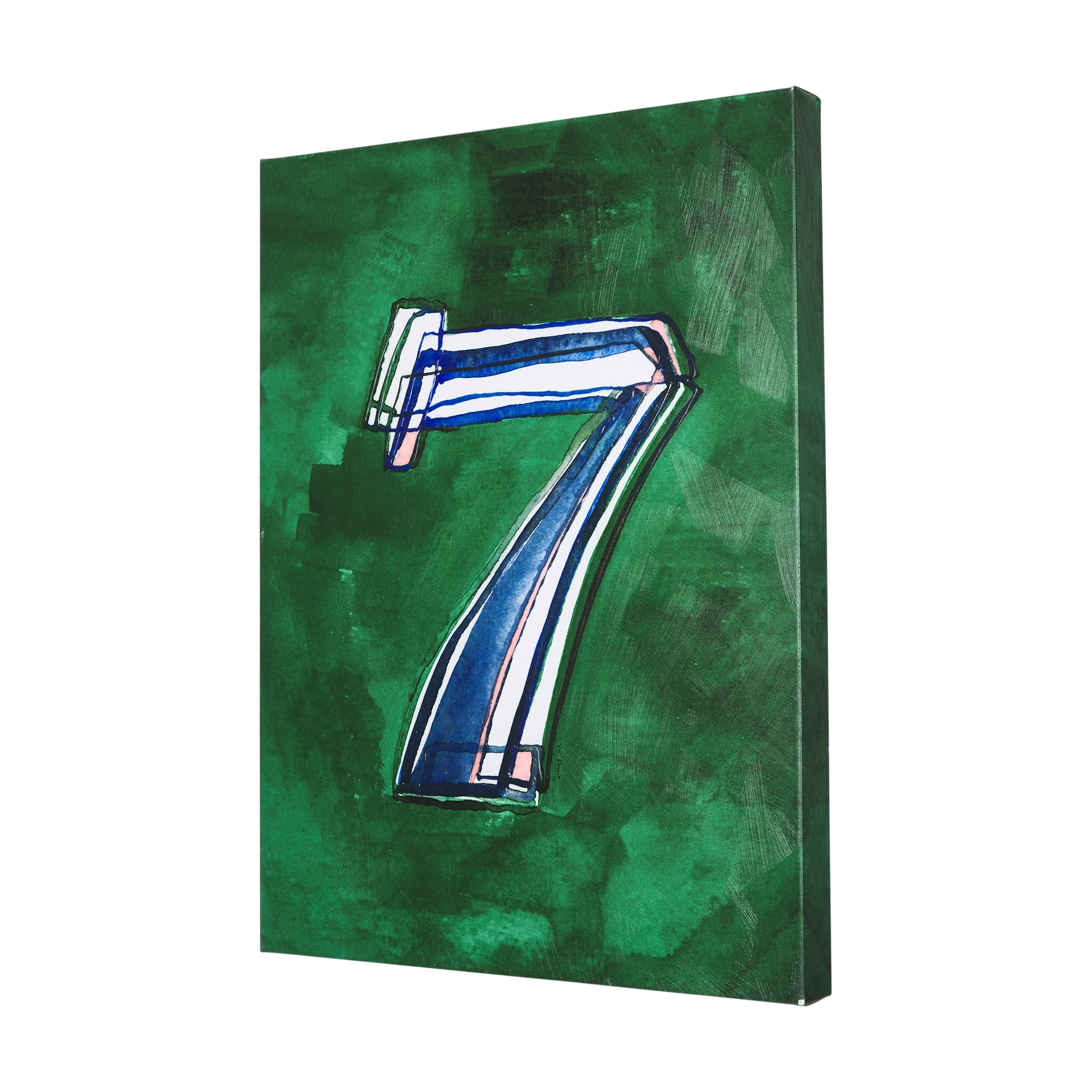 Numbers VII by Mercana Studio a Hand Embellished Textured Canvas — product photograph