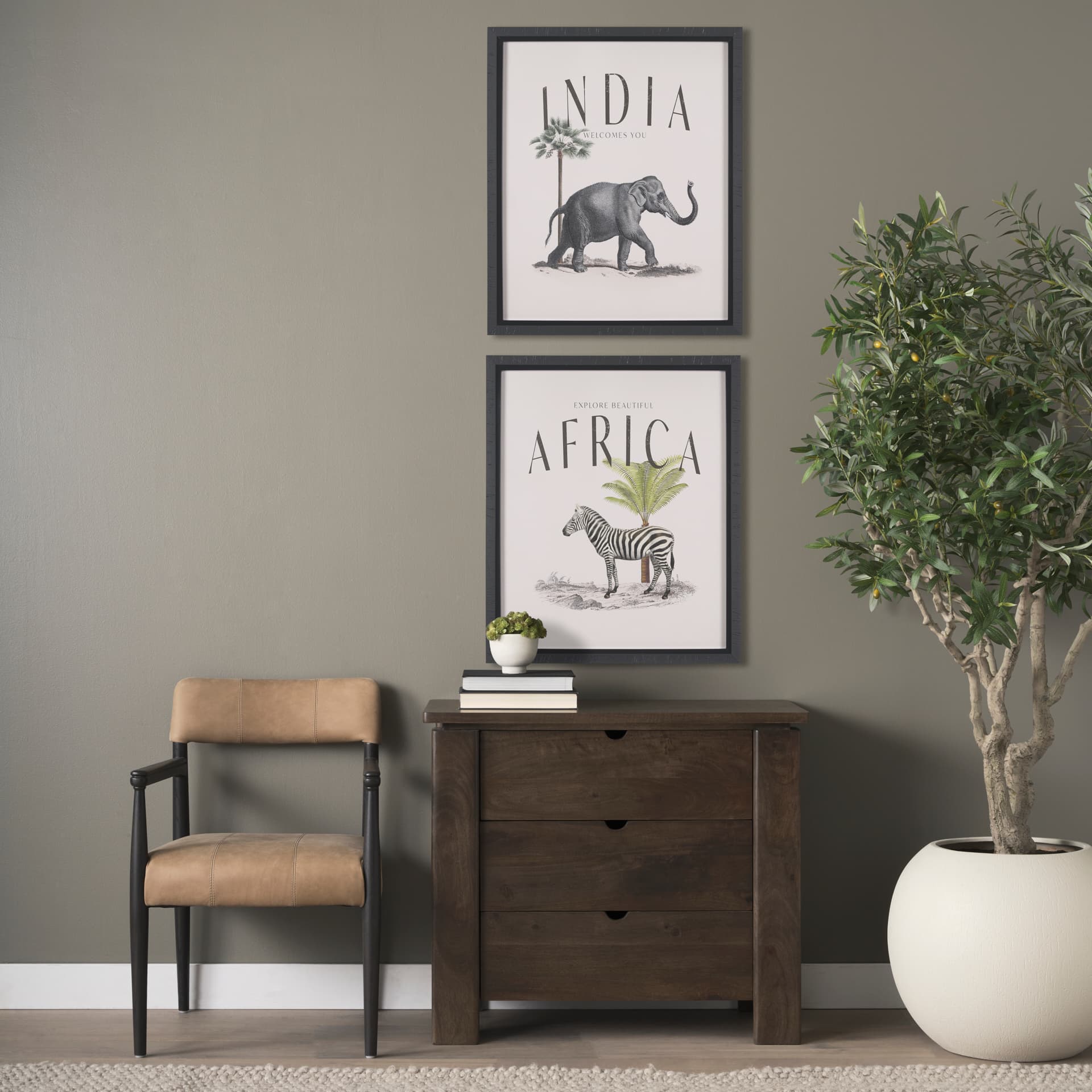 Travel Guide - India by Vintage Collection a Hand Embellished Textured Framed Art Print — product photograph