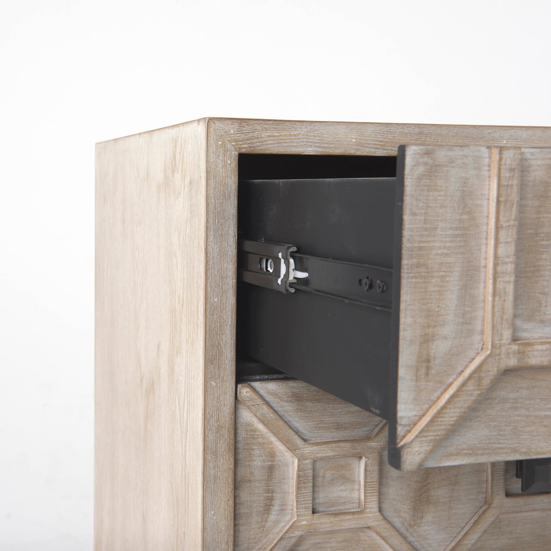 Genevieve I 39L x 16W Light Brown Fir Veneer 3 Drawer Accent Cabinet — product photograph