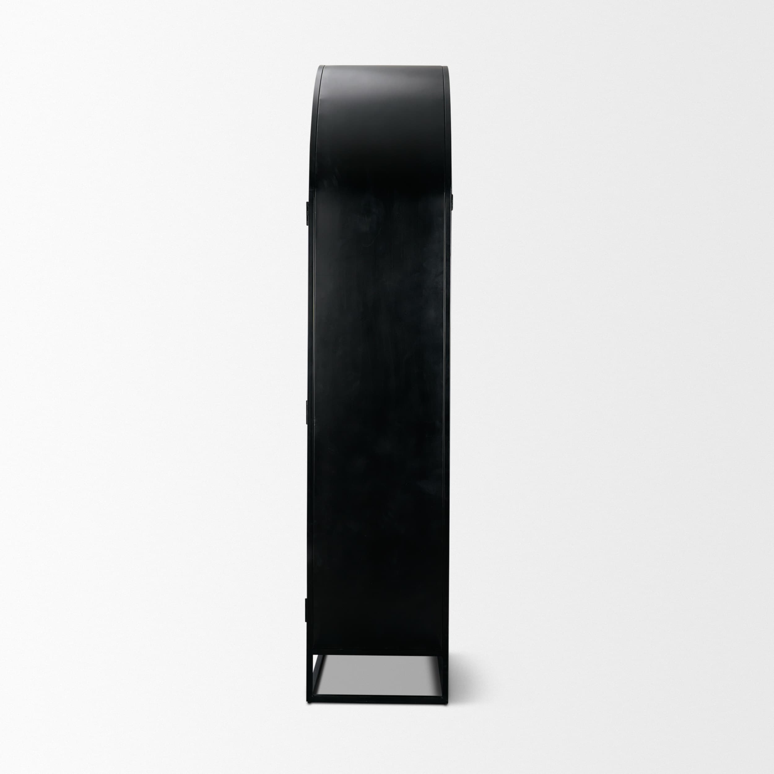 Sloan 47.5W x 80.5H Light Brown W/Black Metal Frame Arched Cabinet — product photograph