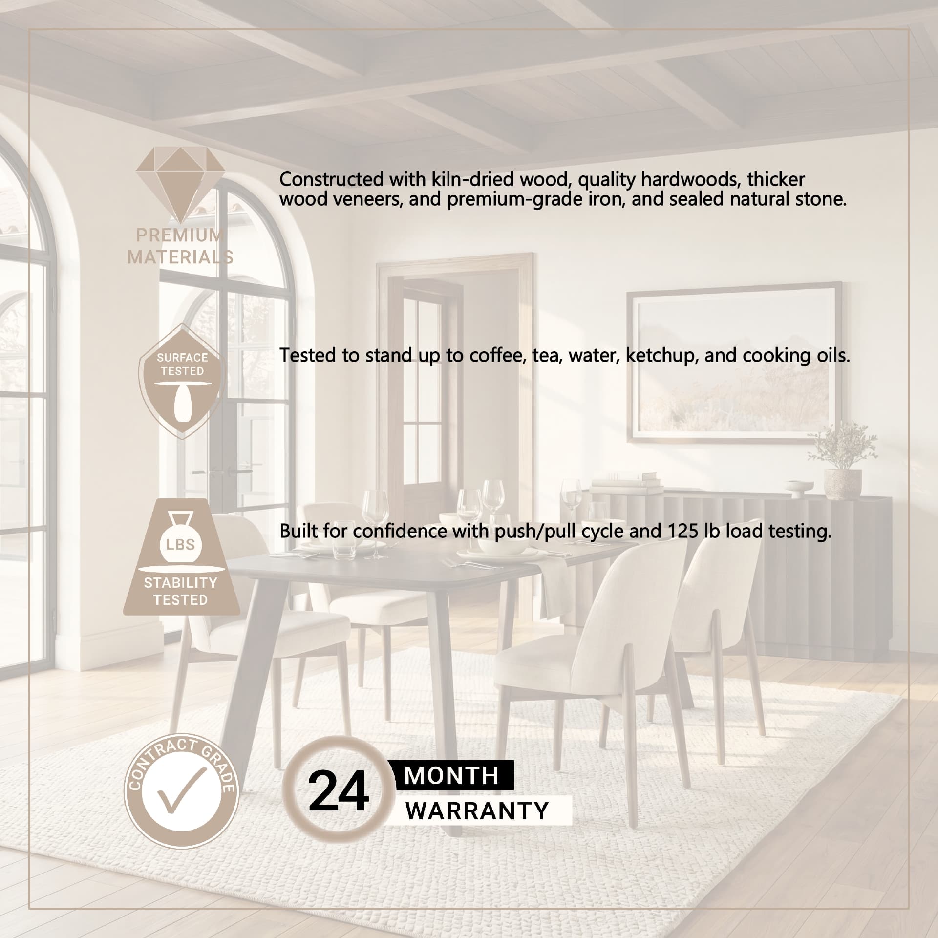 Welborn 72"L x 40"W Rectangular Dining Table | Modern | Dark Brown Wood | Seats 6 — product photograph