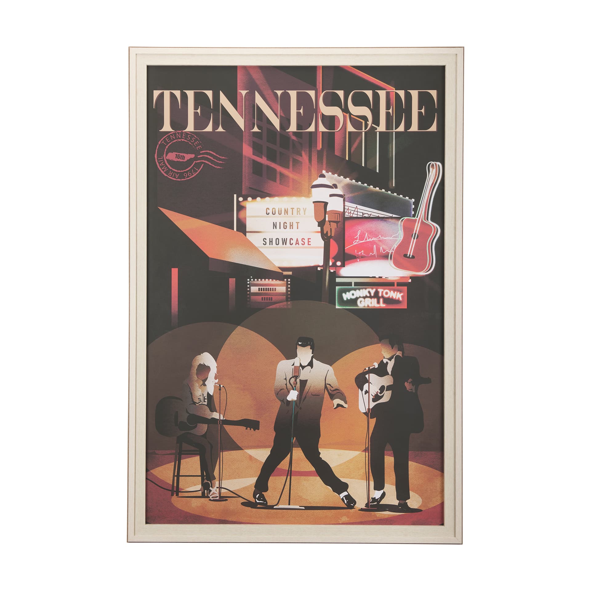 Tennessee Go USA (XL) by Mercana Studio a Hand Embellished Decograph Framed Art Print under Glass — product photograph