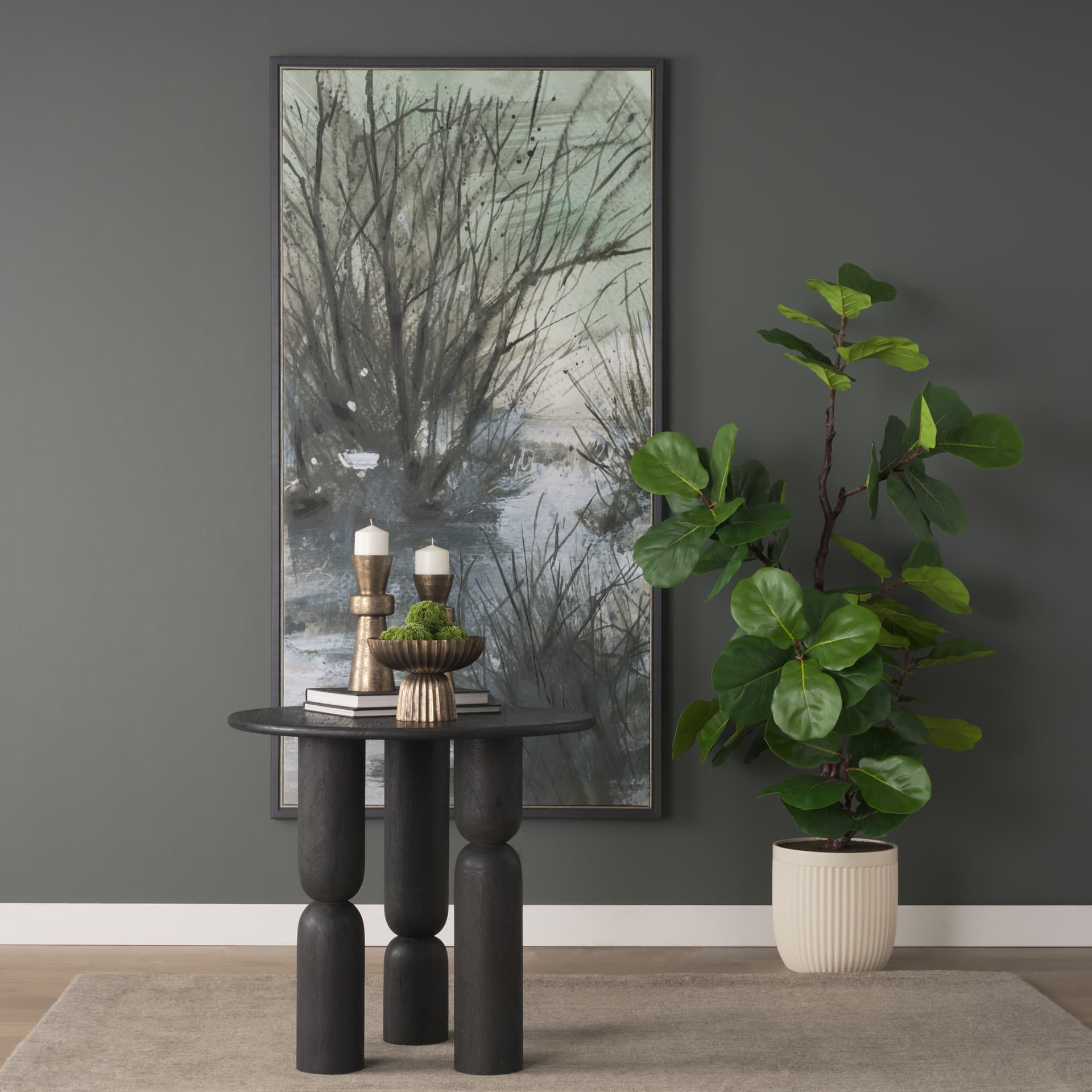 Brook and Willows I by Mercana Studio Hand-Embellished Textured Framed Canvas Artwork — product photograph
