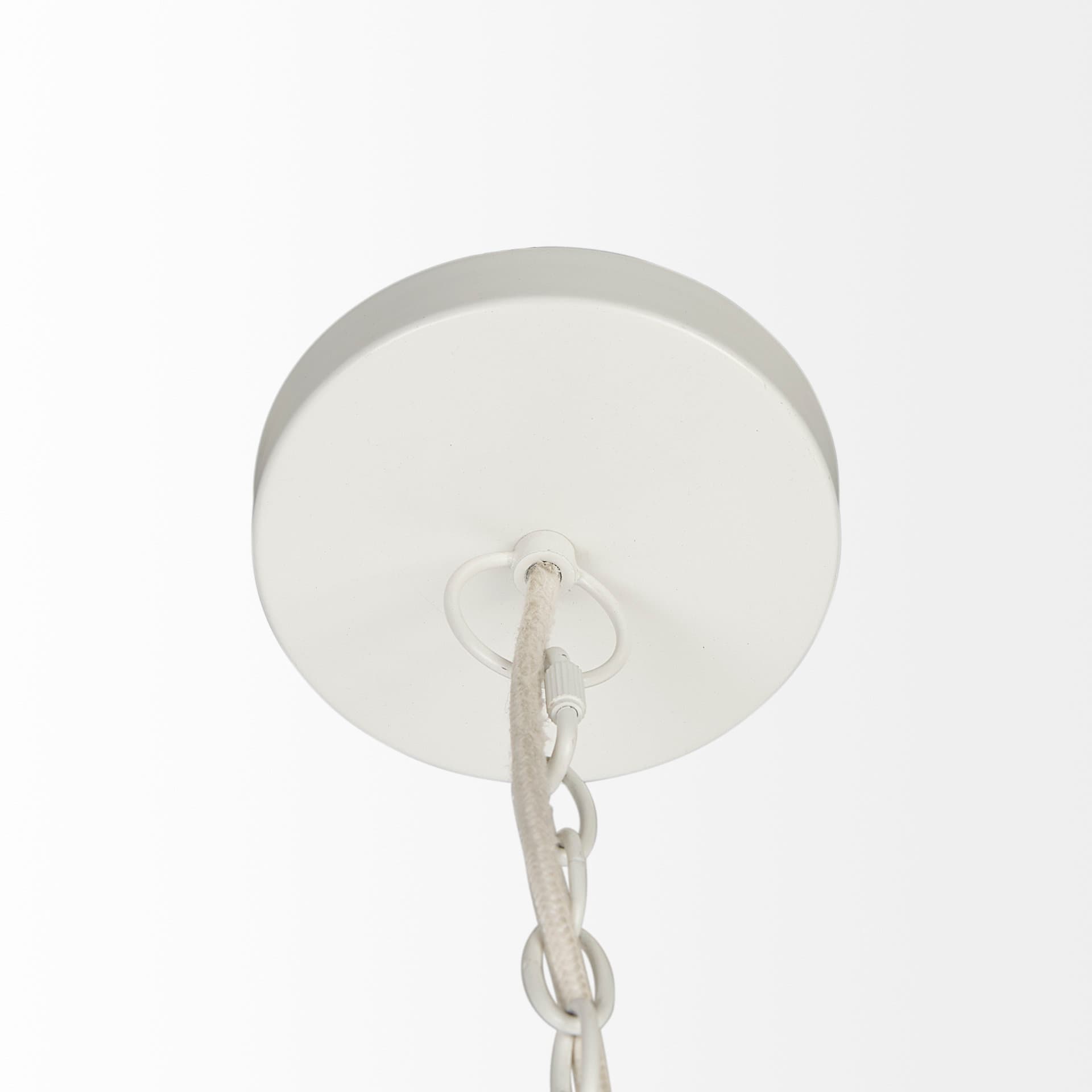 Theta 30.0 L x 30.0 W x 15.0 H White-Washed Beaded Chandelier — product photograph