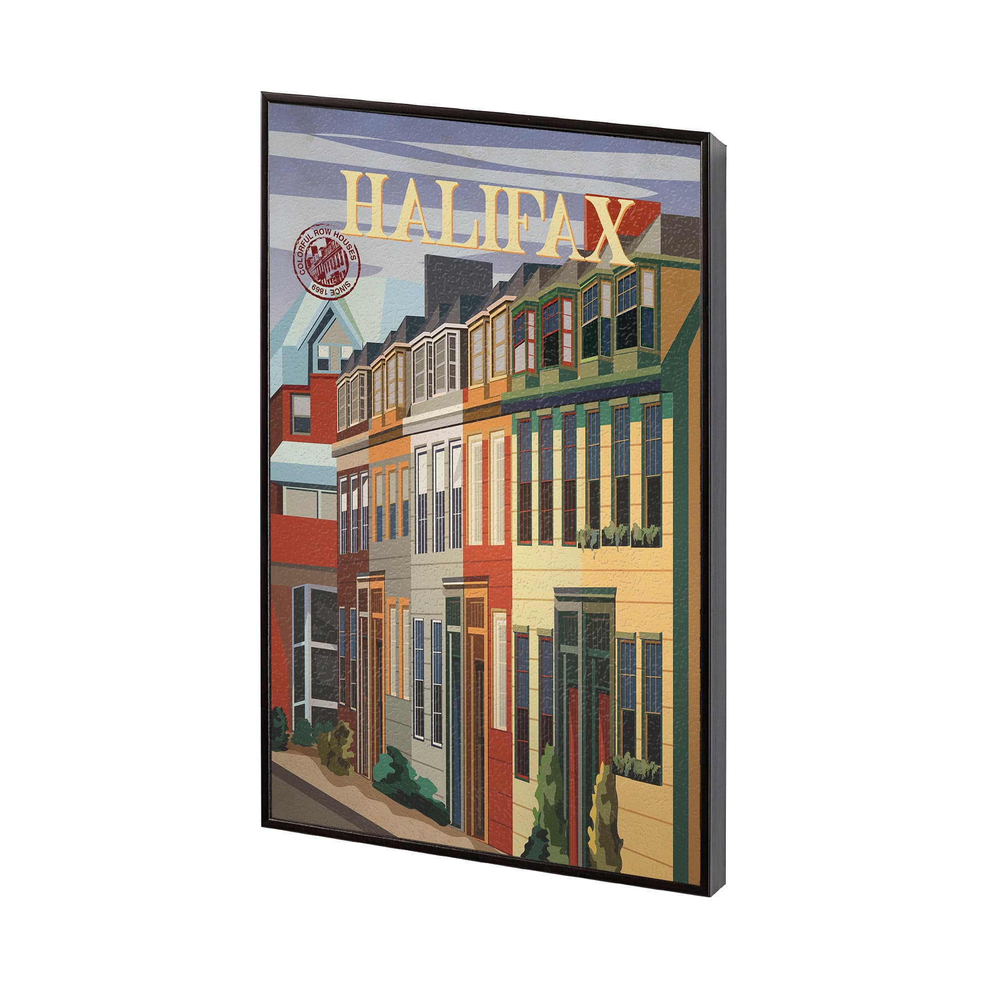 Halifax Go Canada (SM) by Mercana Studio a Hand Embellished Decograph Framed Art Print — product photograph