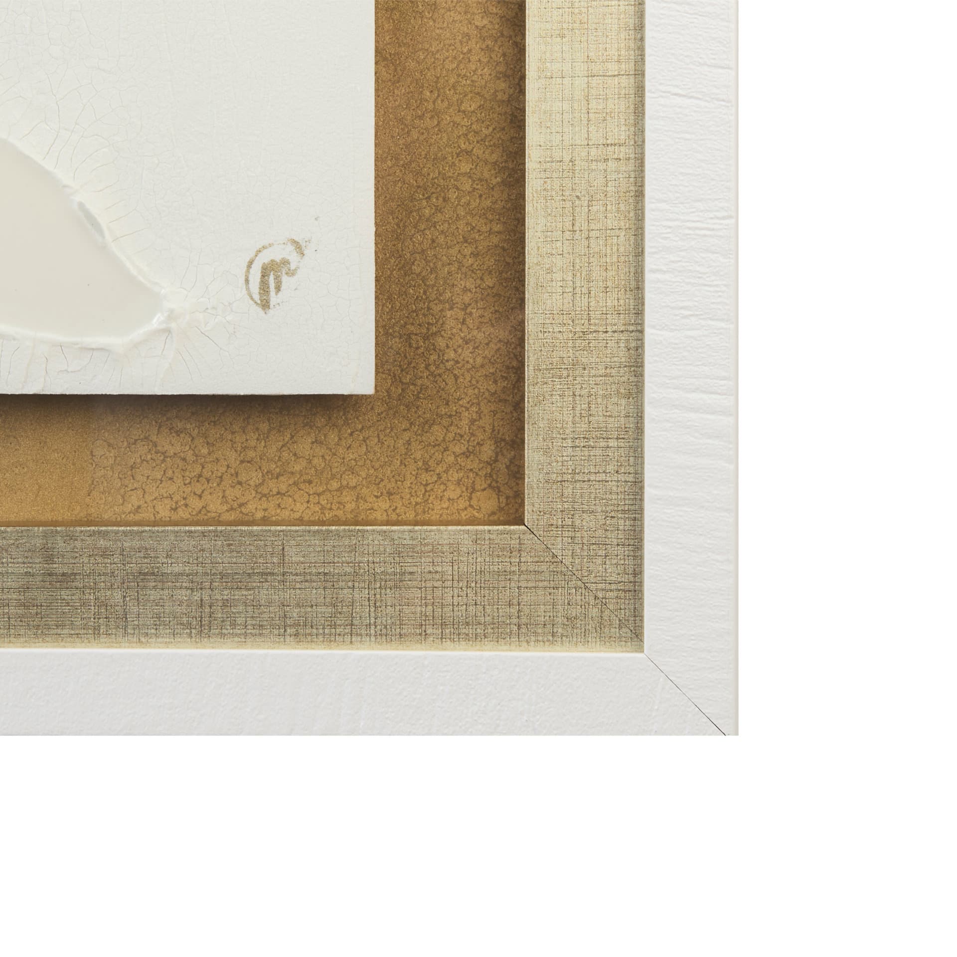 White and Gold river by Studio M a Framed Art Print Matted under Glass — product photograph