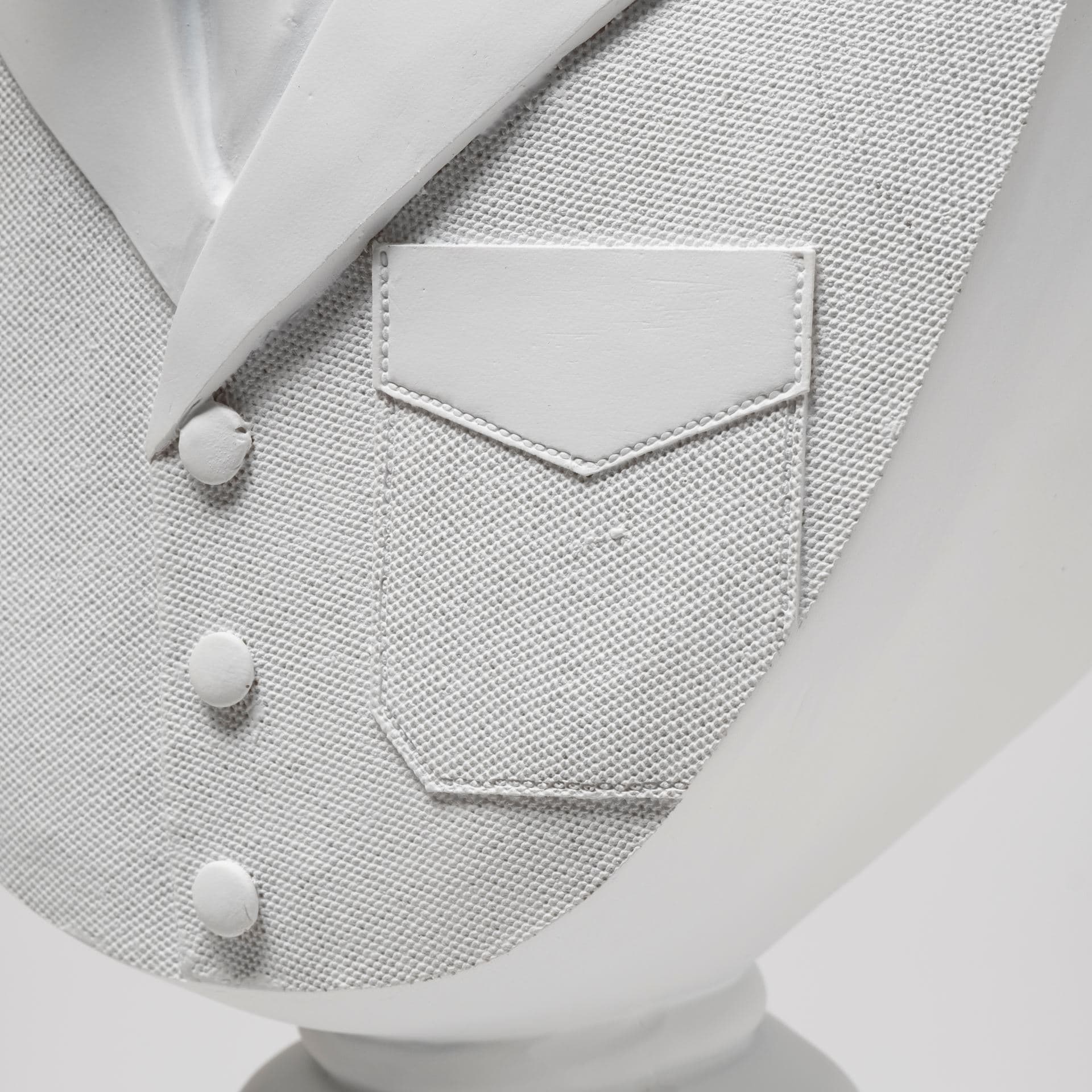 Mozart 22.5H White Painted Resin Deer In A Suit Bust — product photograph