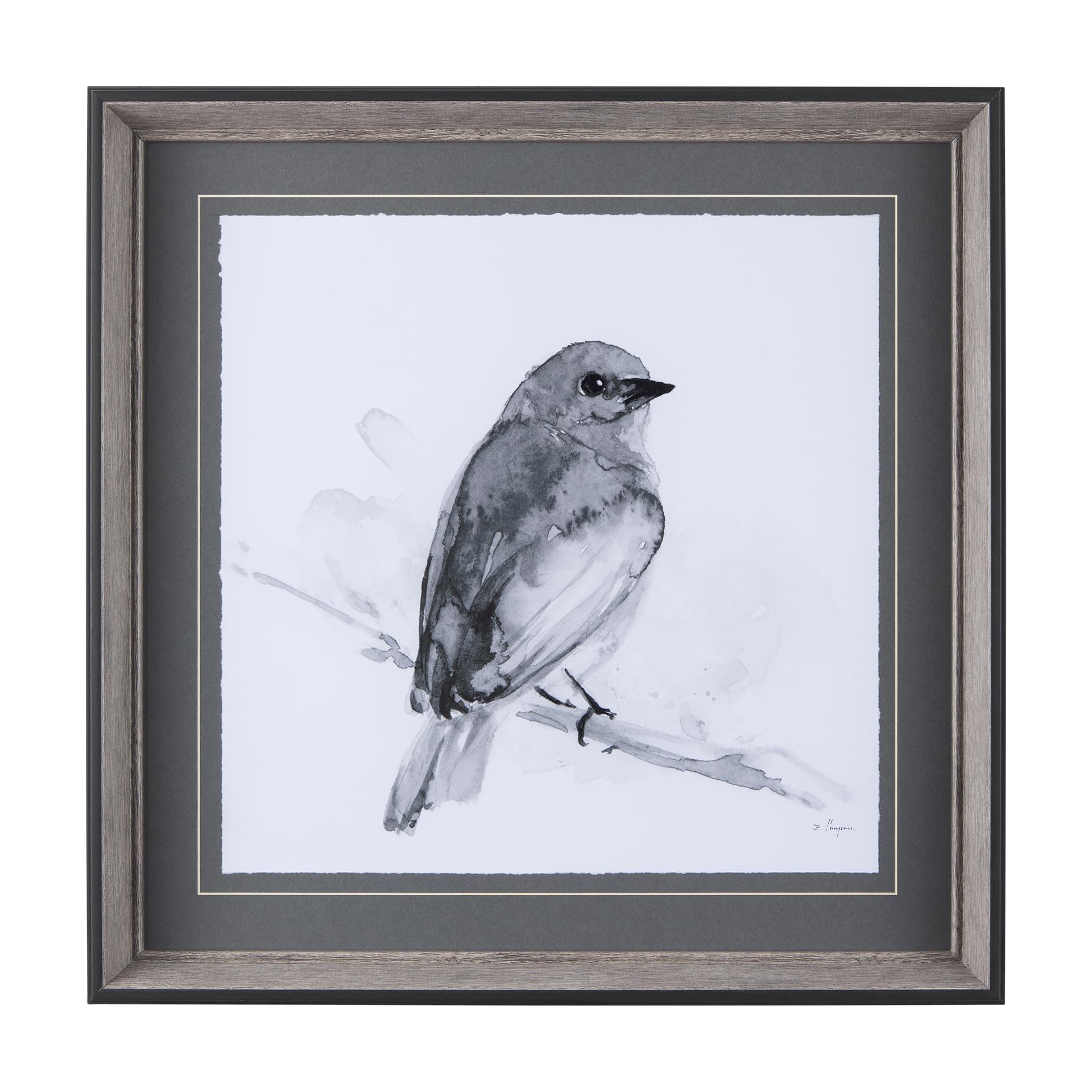 Eastern Blue BW IV by Mercana Studio a Hand Embellished Textured Framed Art Print Matted under Glass — product photograph