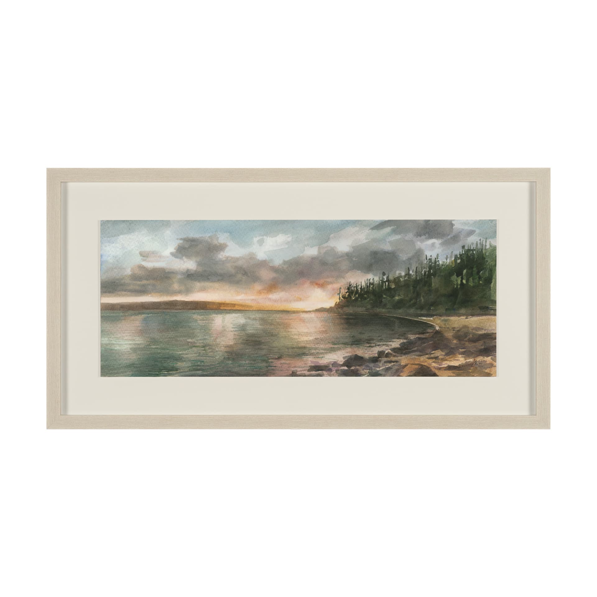 Coastal Splendor II by Mercana Studio Hand Embelished Framed Artwork Matted under Glass — product photograph