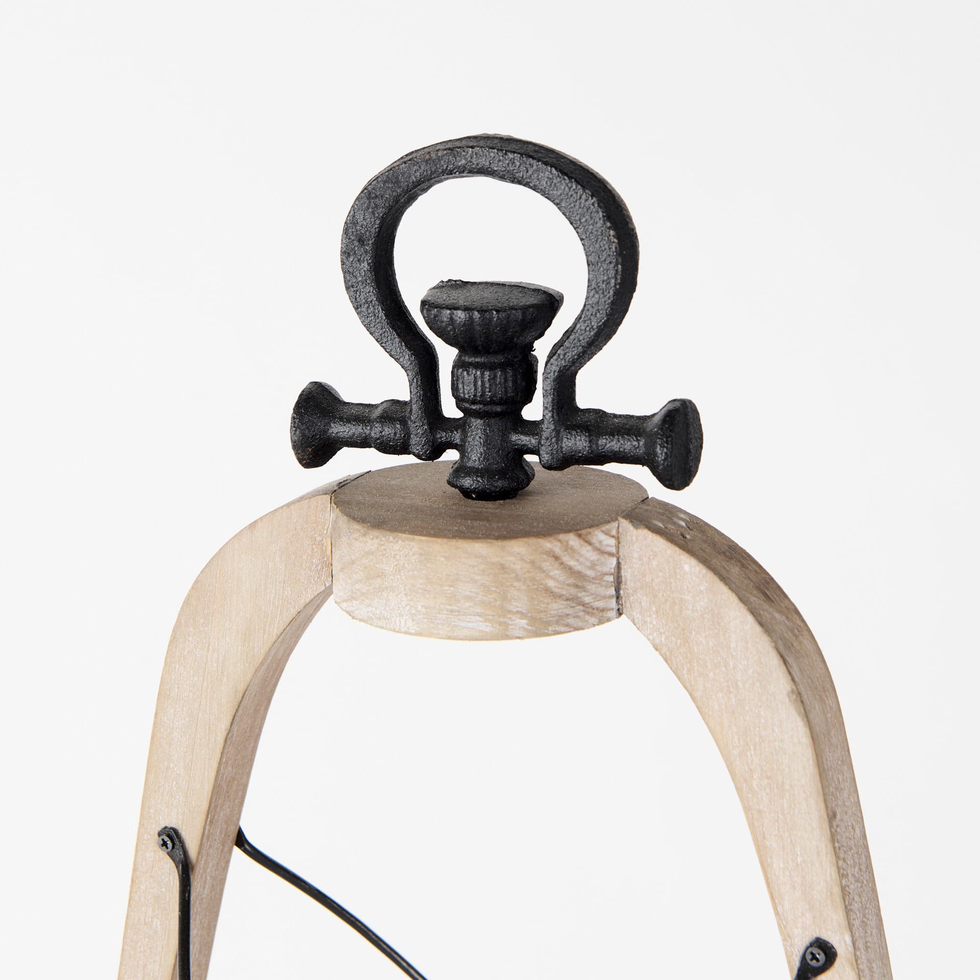 Zain II Large Brown Wooden Vintage Inspired Candle Holder Lantern — product photograph