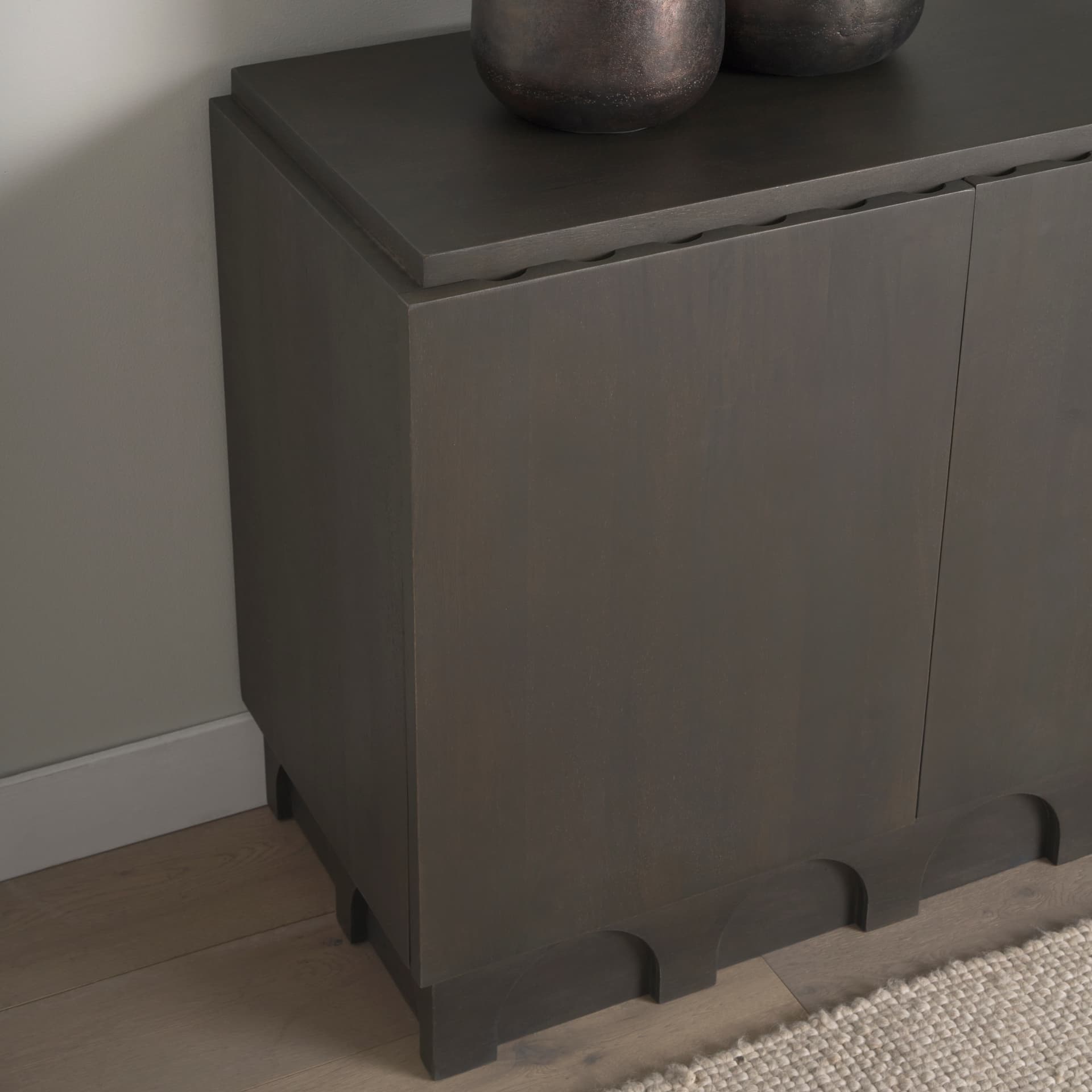 Wagner Dark Brown Wood w/ Arched Design Accent Cabinet — product photograph