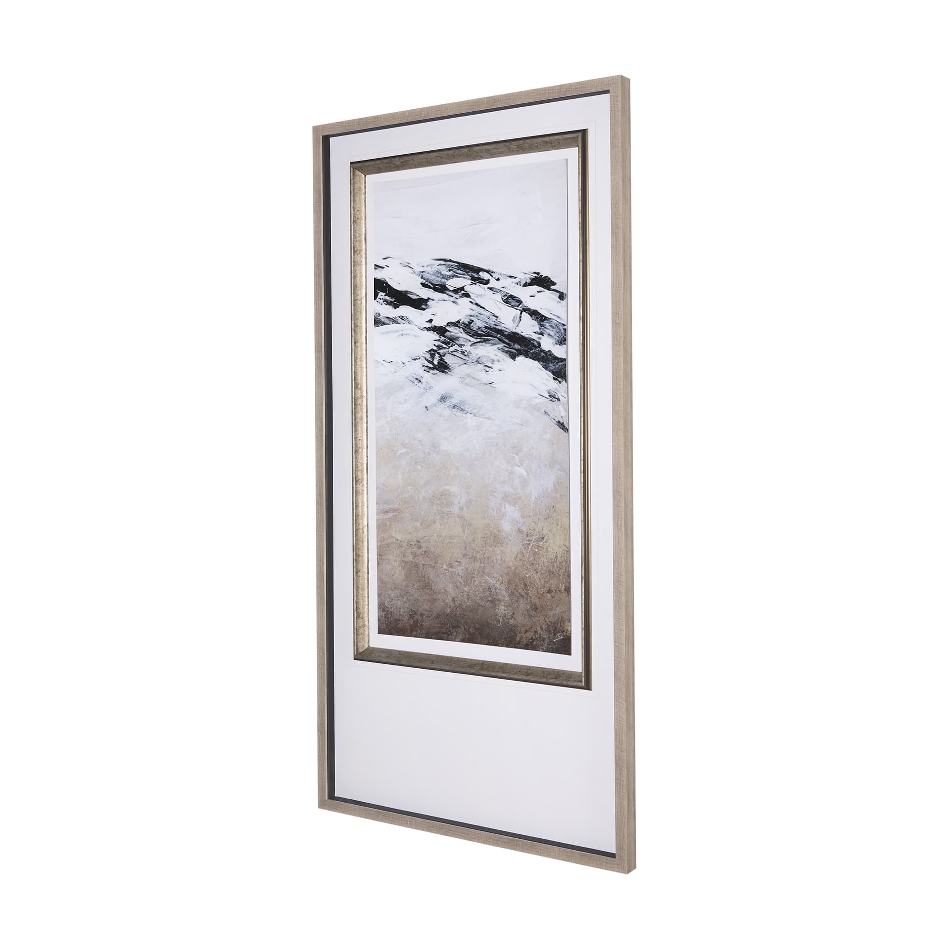 Black Strokes III by Mercana Studio a Hand Embellished Textured Framed Art Print Matted under Glass — product photograph