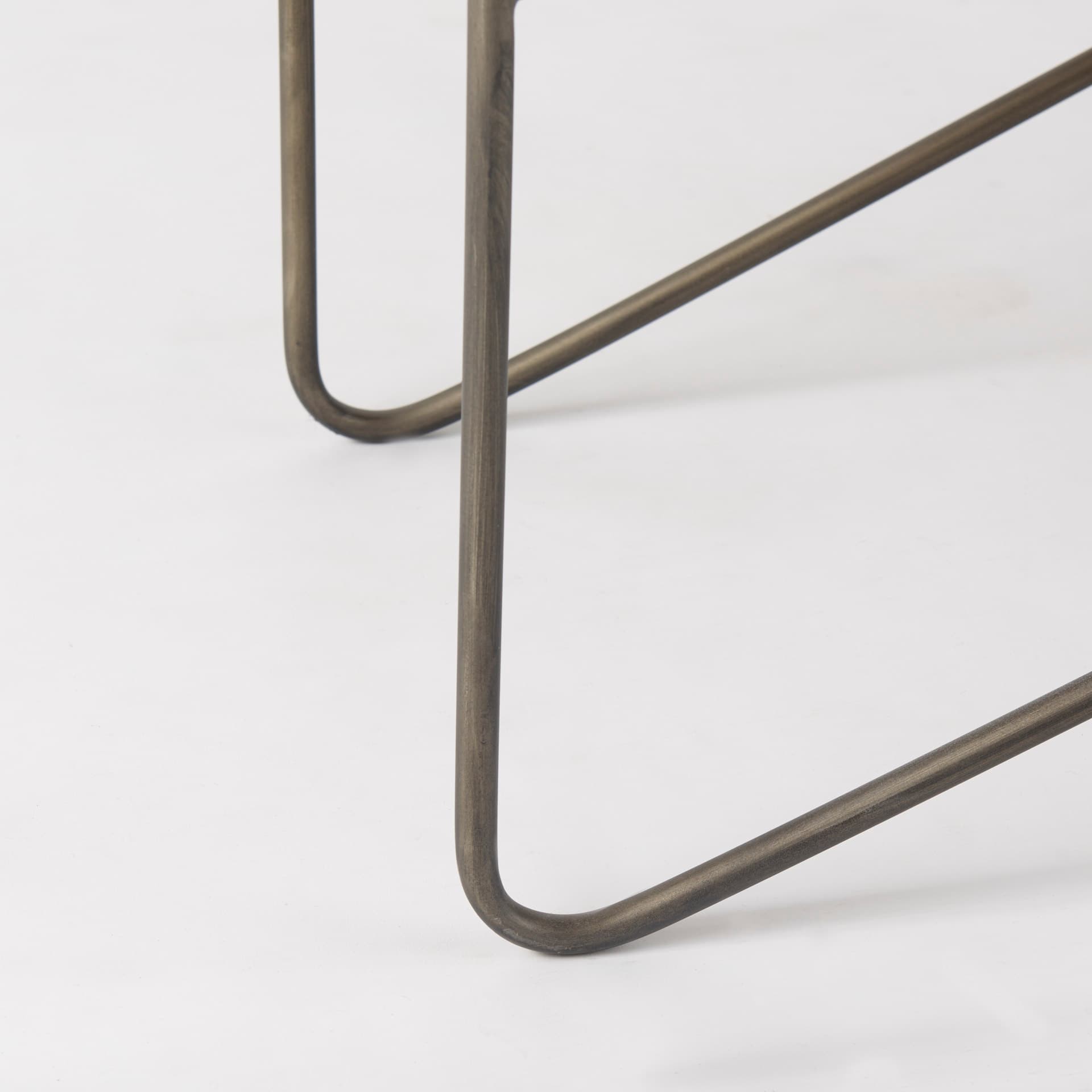 Camille 55.5L x 16.0W x 17.0H Cream Fabric Seat W/ Metal Frame Bench — product photograph