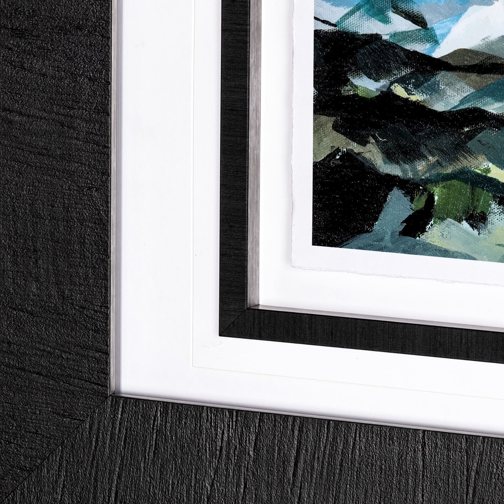 Vista I by Mercana Studio a Hand Embellished Textured Framed Art Print Matted under Glass — product photograph