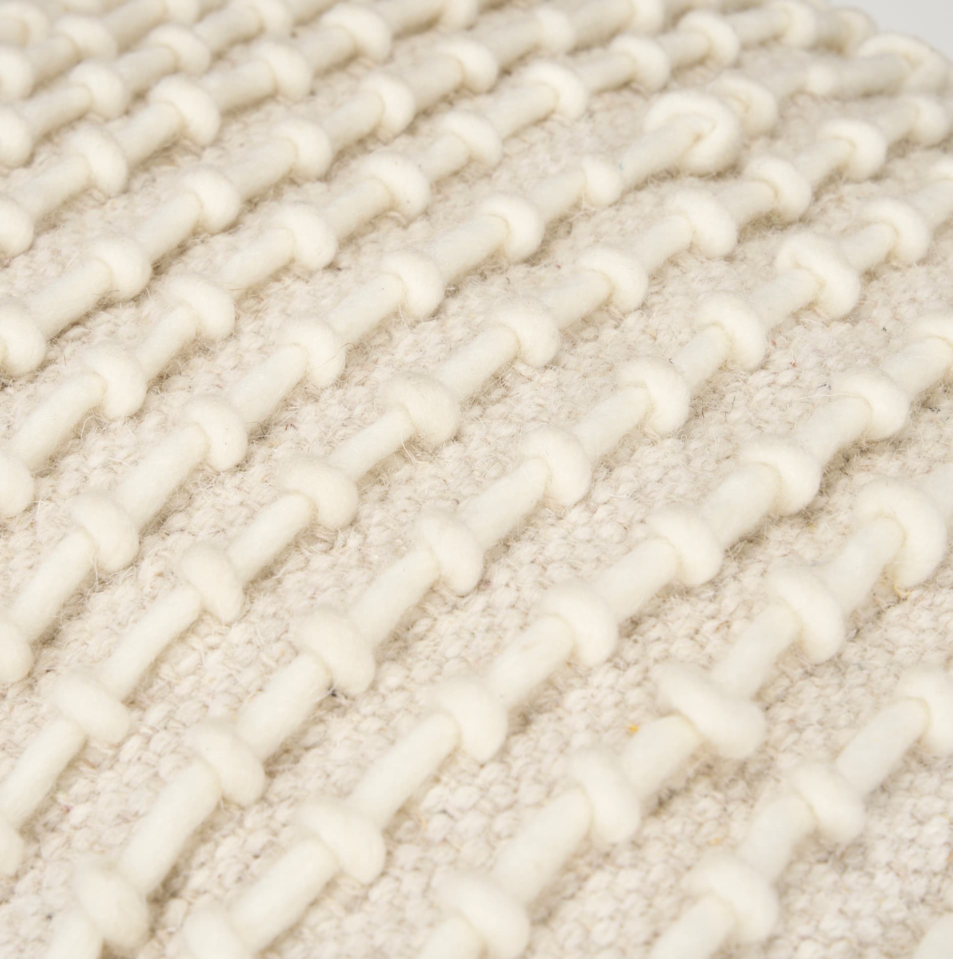 Sakaye Beige w/ Cream Stitched Patterned Pouf — product photograph