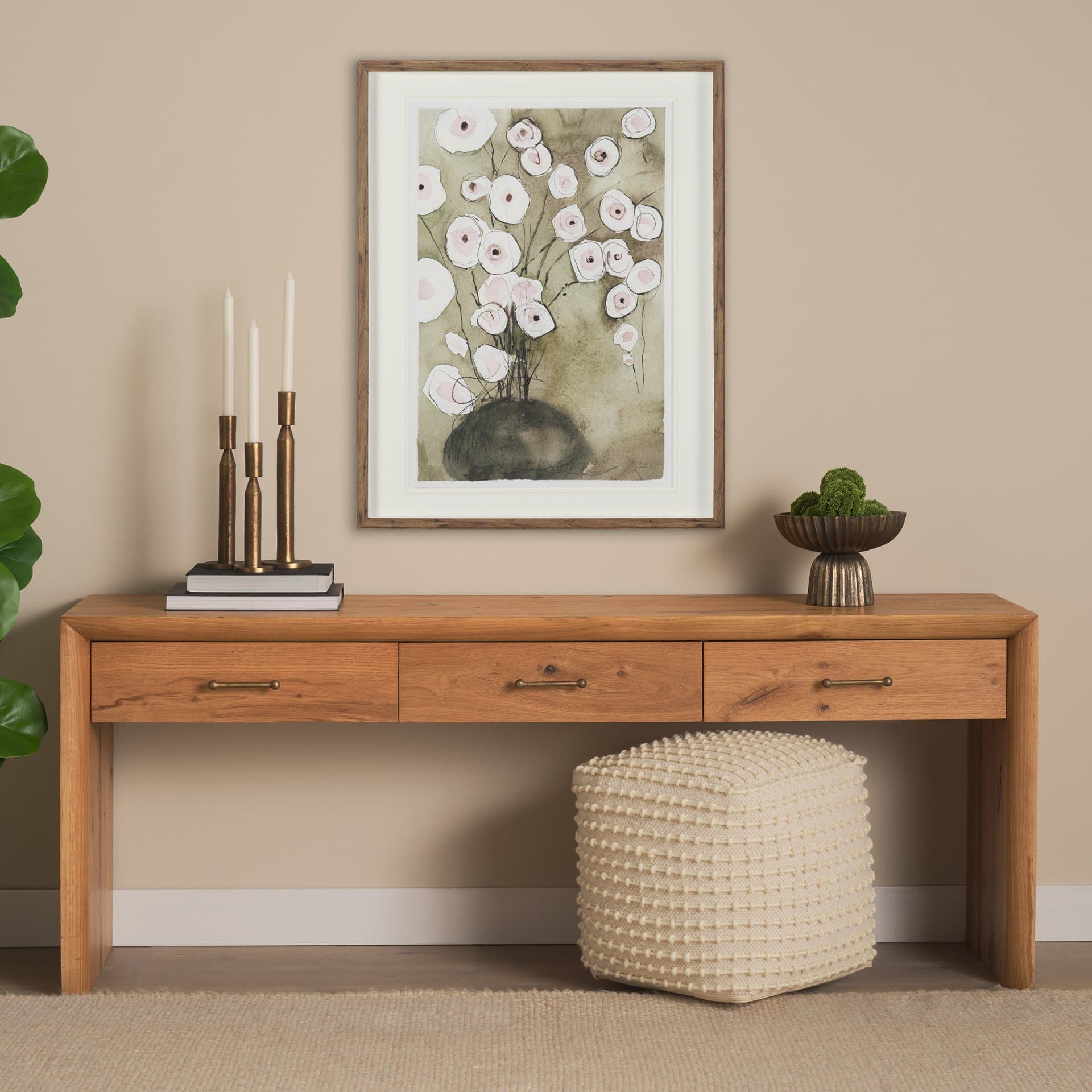 Butterfly Ranunculus I by Mercana Studio Hand-Embellished Framed Artwork Matted under Glass — in a styled room