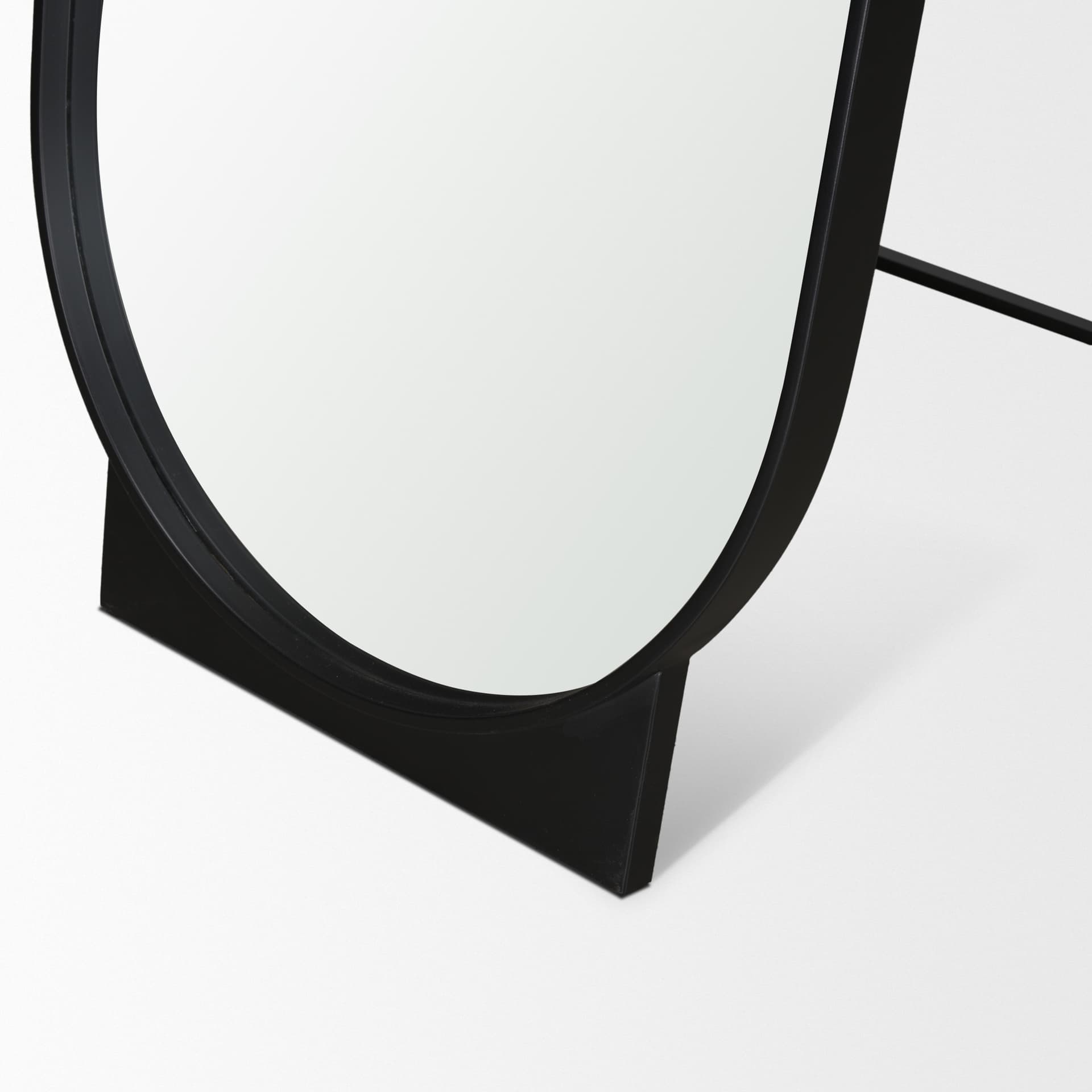 Tillie Oblong Matte Black Metal Standing Floor Mirror — product photograph