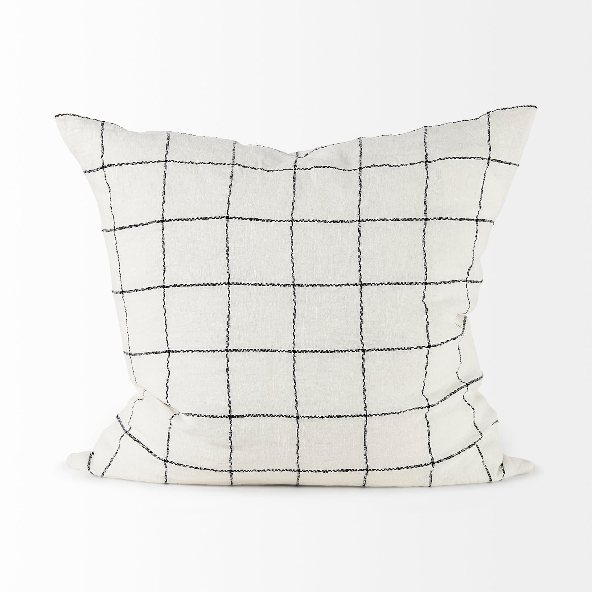 Suzanne 22 x 22 White/Black Square Pattern Pillow Cover — product photograph