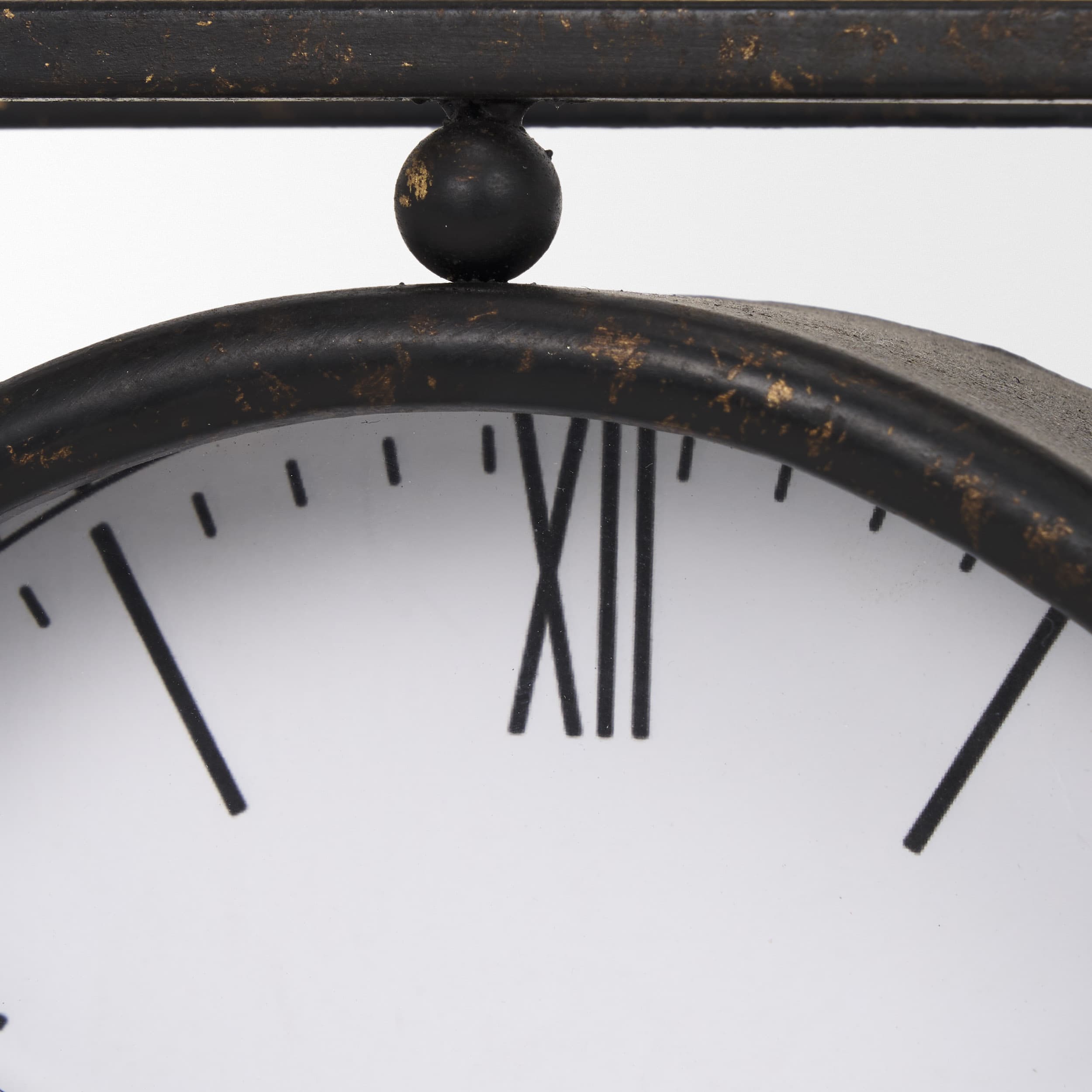 Raisa Black w/ Gold Antiquing Metal Table Clock — product photograph