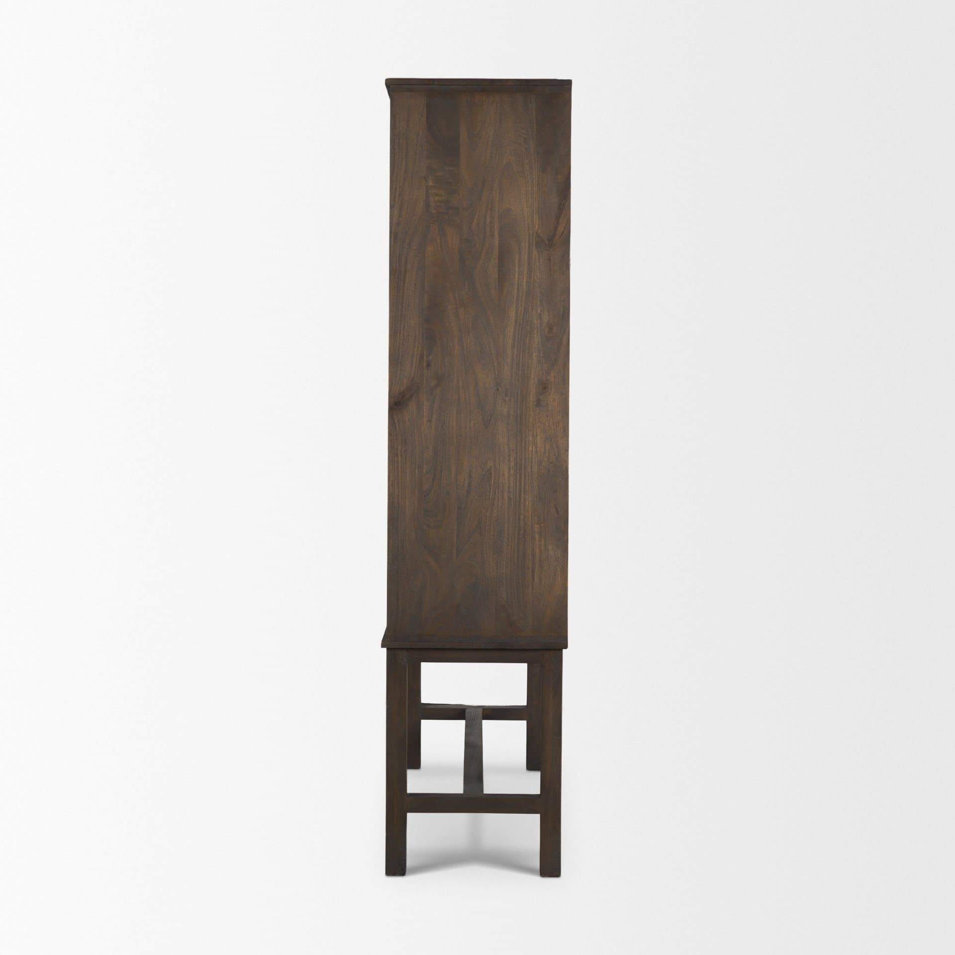 Truss Dark Brown Wood 6 Door Tall Cabinet — product photograph