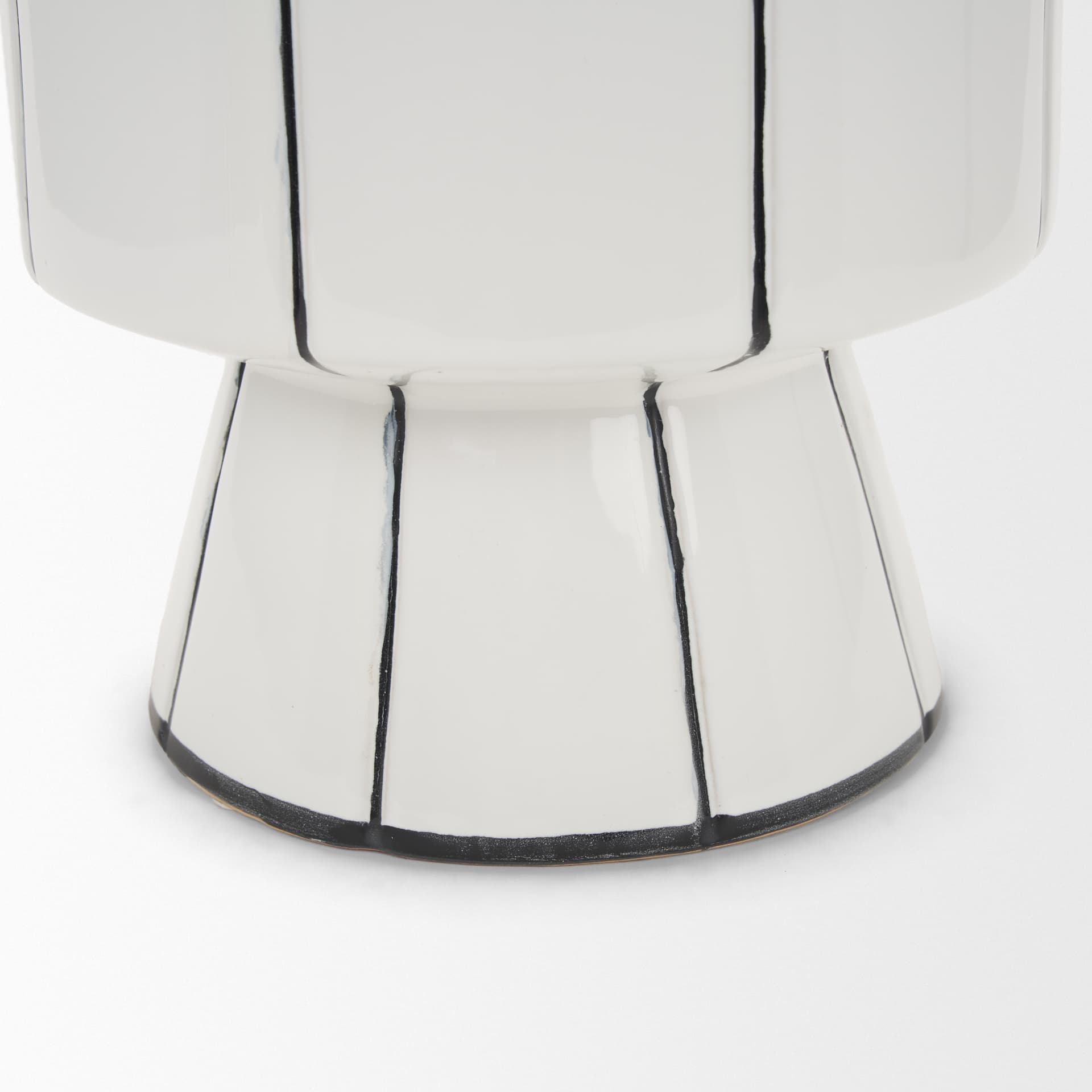 Dinah Large White w/ Black Stripes Ceramic Vase — product photograph