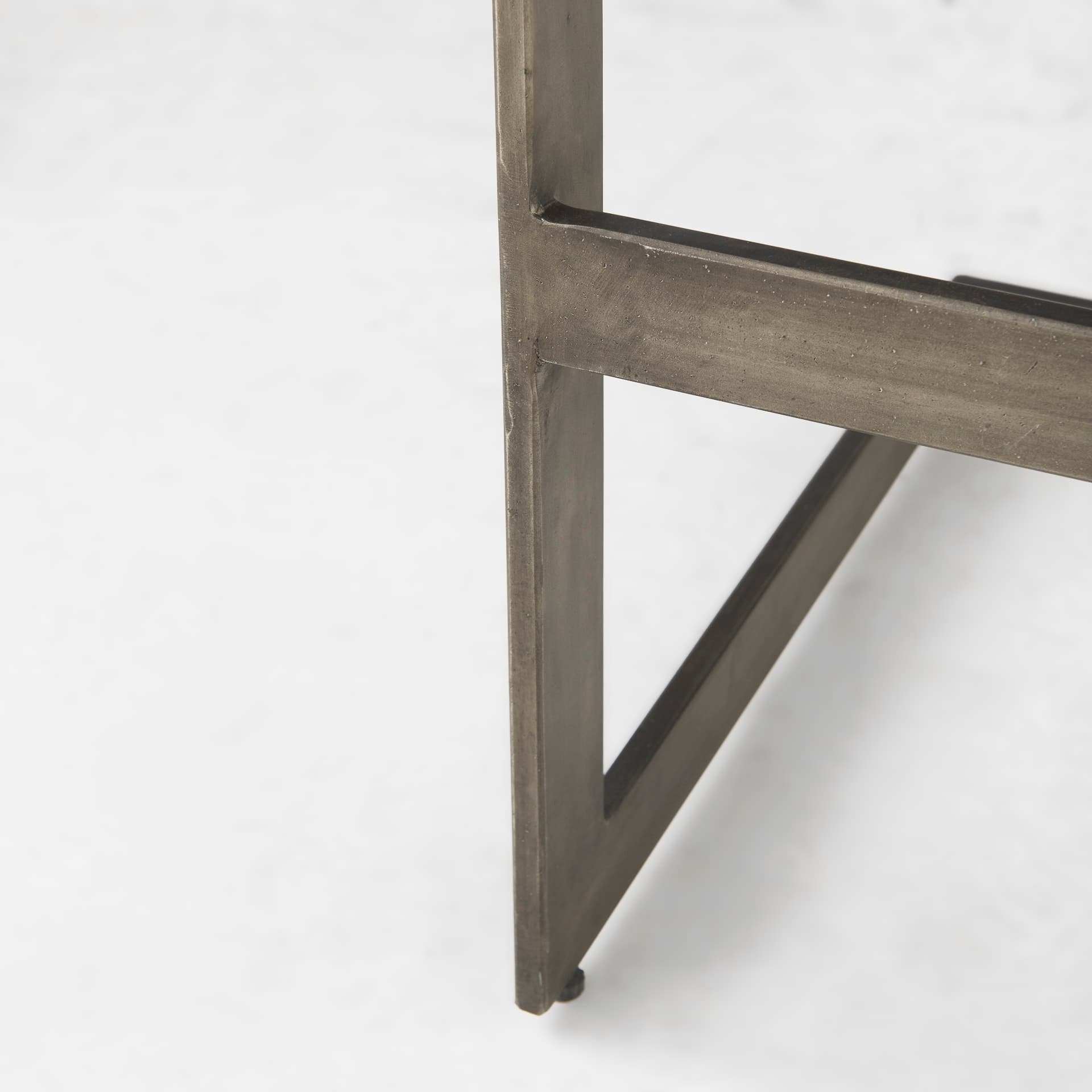 Kiran Backless 30in Seat Bar Stool | Brown Wood w/ Antique Nickel — product photograph