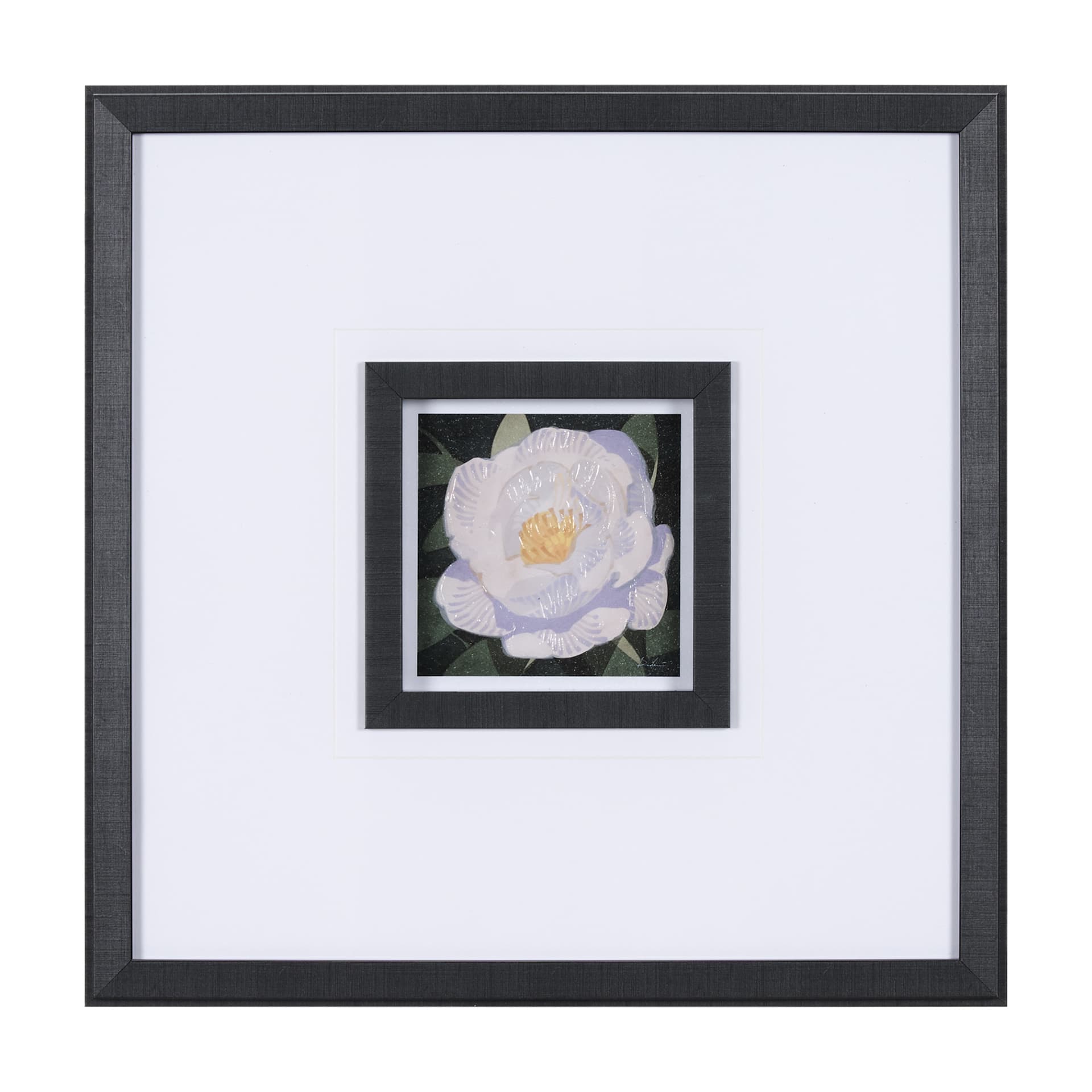 Flower Portrait V by Mercana Studio a Hand Embellished Textured Framed Art Print Matted under Glass — product photograph