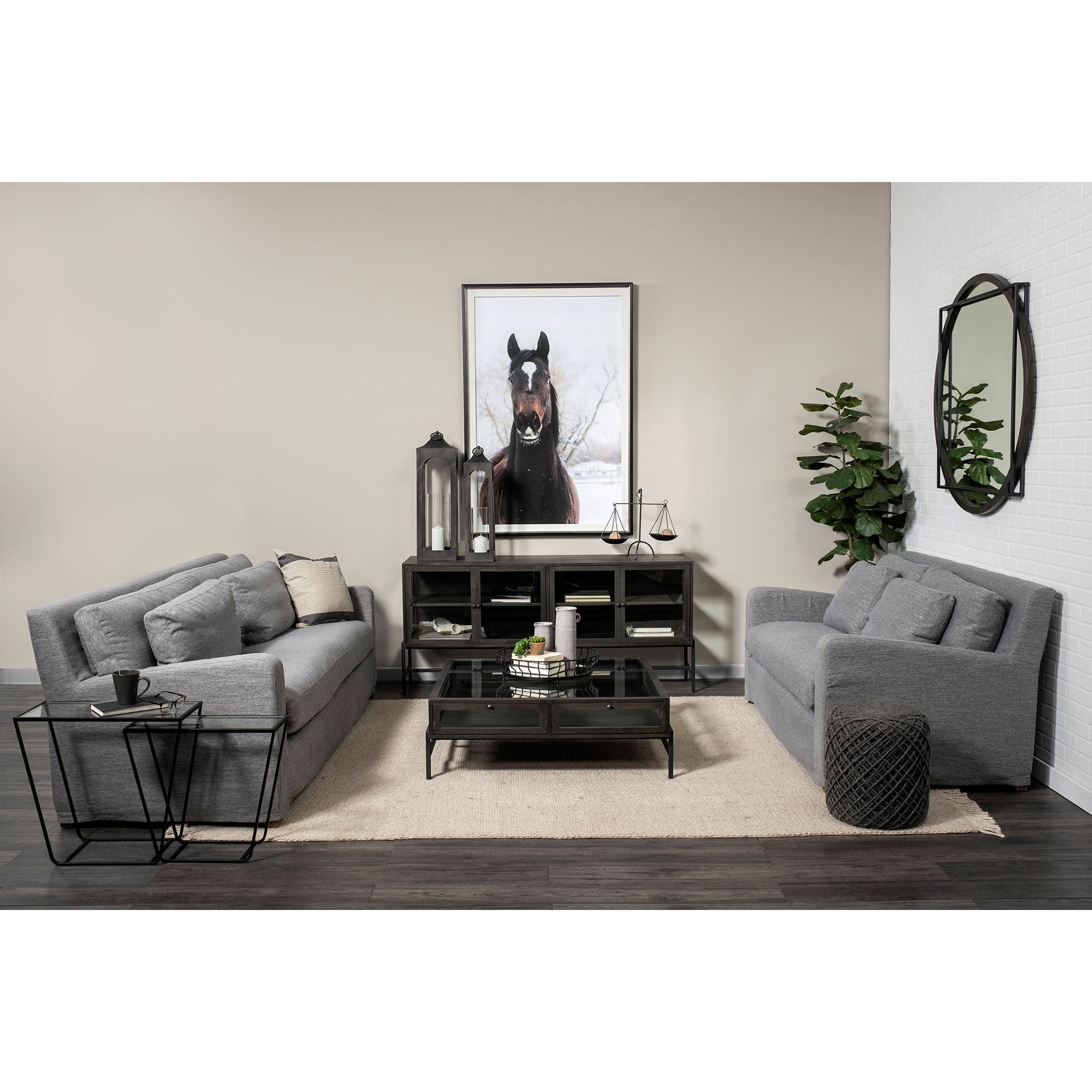 Adilah 16L x 10W Black Metal Vintage Inspired Weighing Scale — in a styled room